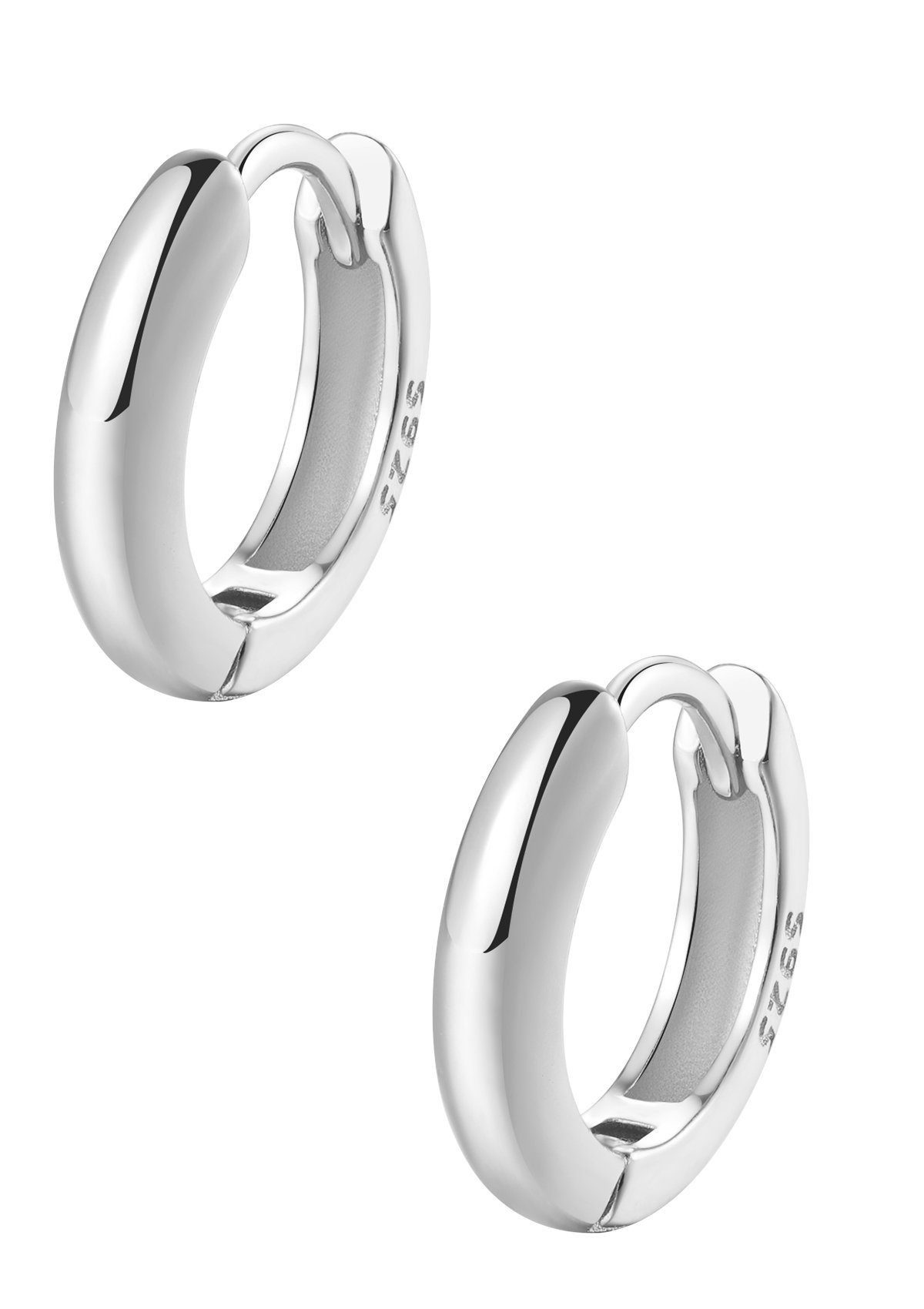 Hey Happiness Paar Creolen Herren Silber 925, 18K vergoldet, Basic kleine Ohrringe Silber 925, hyppoallergen