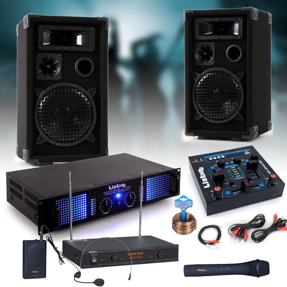 Lautsprecher (PA Party Musikanlage Boxen 2400 Watt Disco