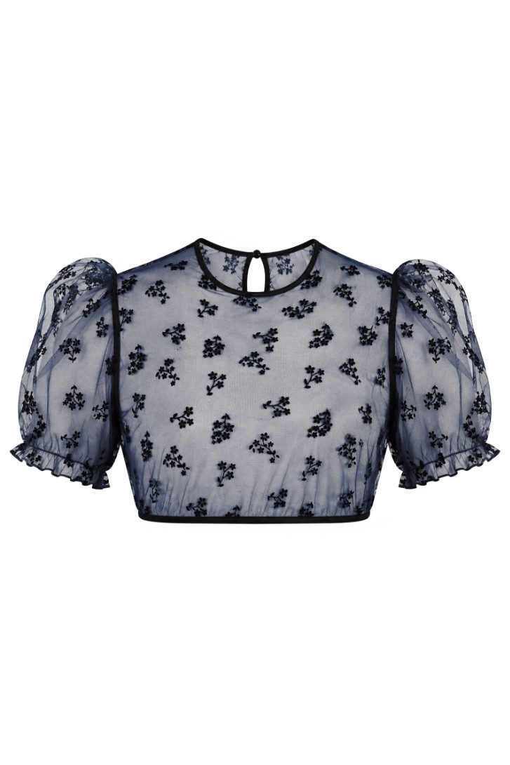 MarJo Dirndlbluse Dirndlbluse - KOHLWIES - midnight/schwarz, weiß/weiß