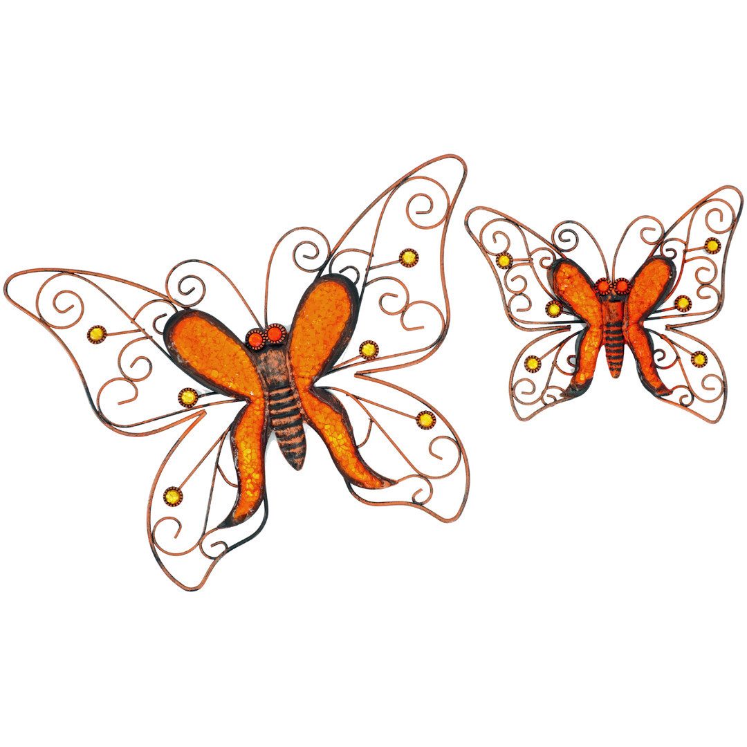 abc HOME Wanddekoobjekt Schmetterlinge, 2er Set (2 St., 2er Set)