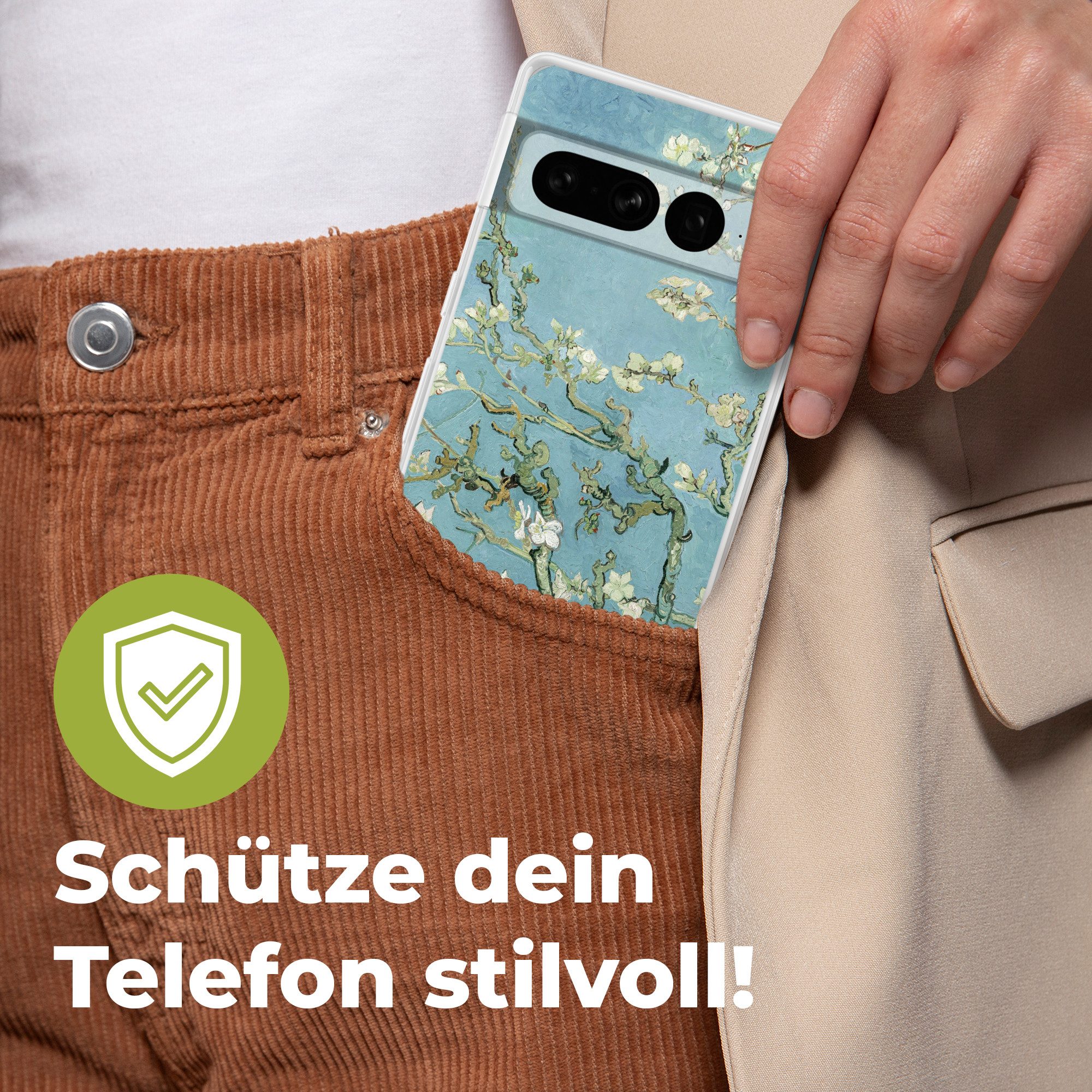 MuchoWow Handyhülle für Google Pixel 7 Pro Mandelblüte - Van Gogh - Kunst, Phone Case, Silikon, Schutzhülle Dünn