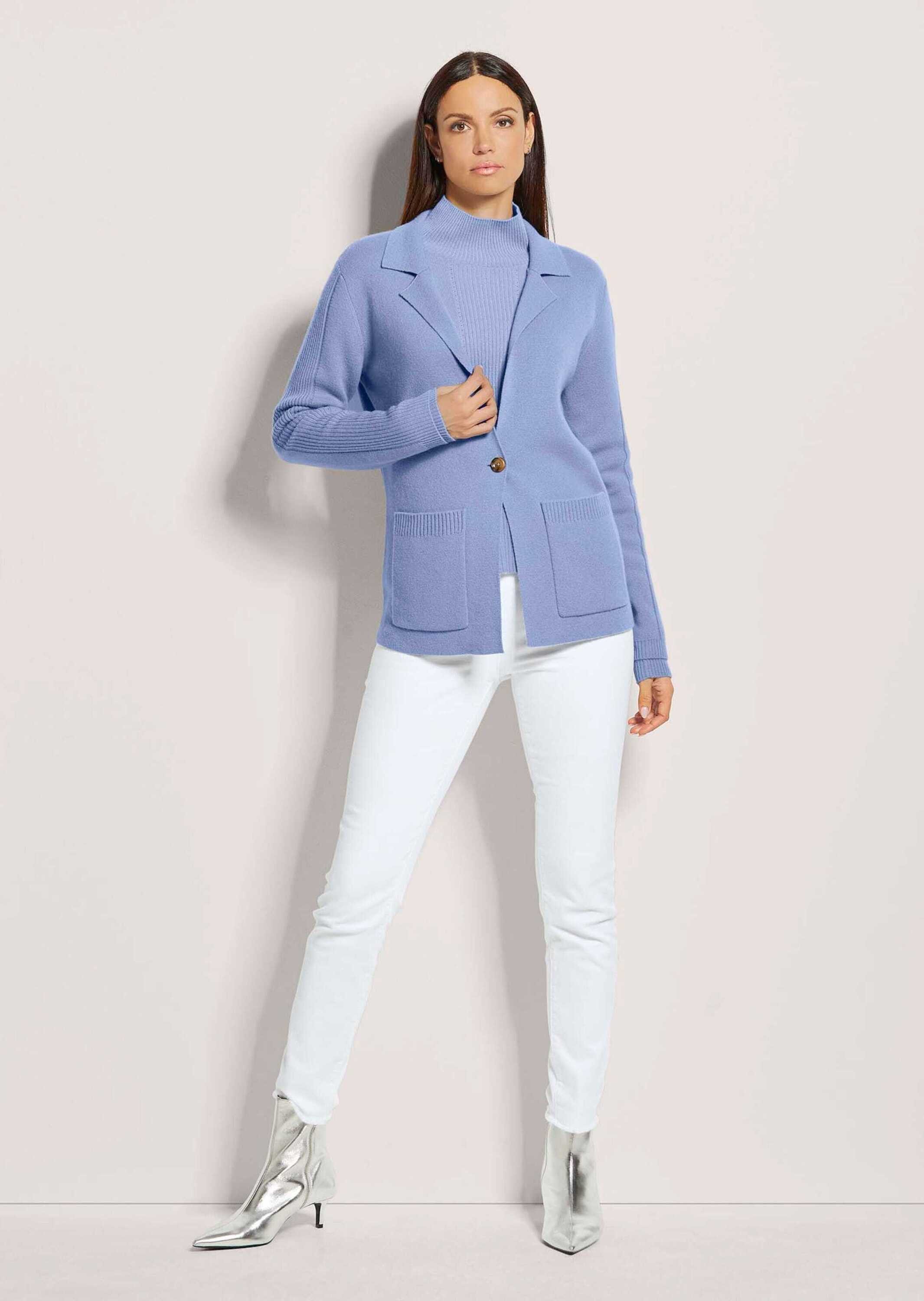 MADELEINE Strickjacke Strickjacke aus Merinowolle und Kaschmir Blazer mit R günstig online kaufen