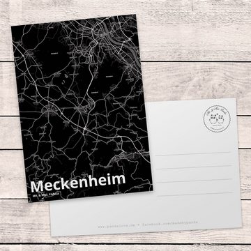 Mr. & Mrs. Panda Postkarte Meckenheim - Geschenk, Grußkarte, Dankeskarte, Stadt, Ort, Stadt Dorf