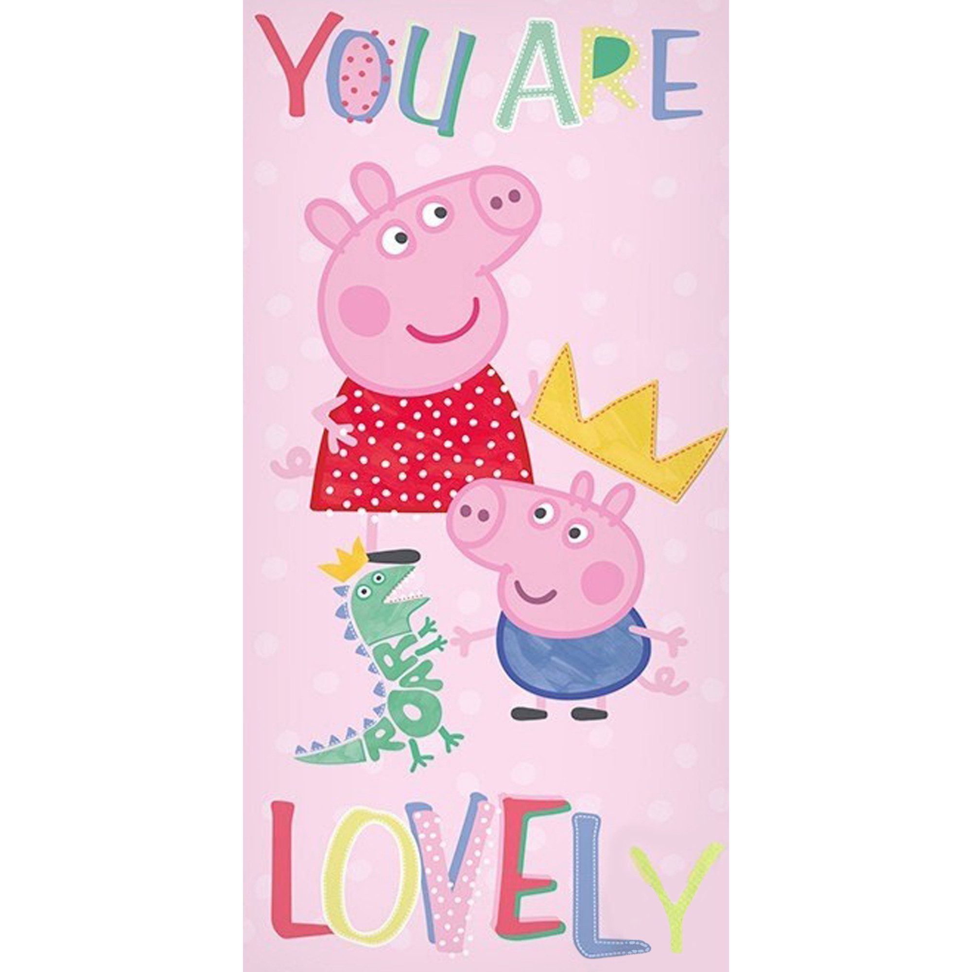 BERONAGE Badetuch Peppa Pig Badetuch You Are Lovely 70x140 cm, 100% Baumwolle (1-St), Frottee in Velours-Qualität