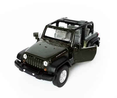 Welly Modellauto JEEP Wrangler Rubicon Metall Modellauto Modell Auto 56 (Grün offen), Spielzeugauto Kinder Geschenk