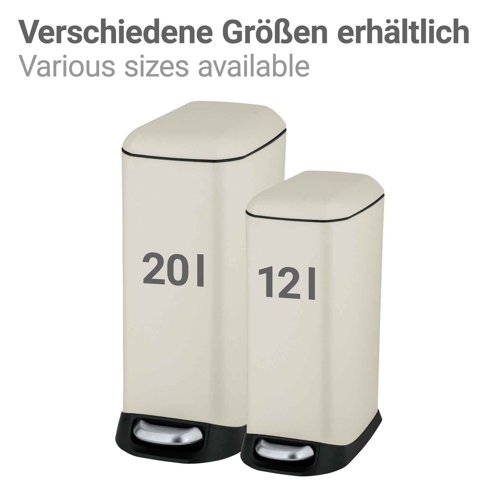 WENKO Mülleimer Modell Design, Abfalleimer mit Absenkautomatik und herausnehmbarem Einsatz
