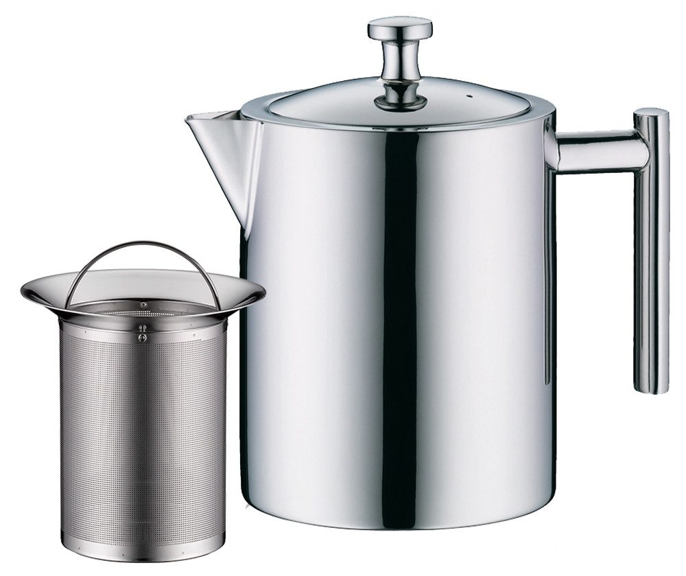 Alfi Teekanne TEA POT, Kanne aus Edelstahl, 1,4 l, (1-St), intergrierter Teefilter für losen Tee, festsitzender Deckel