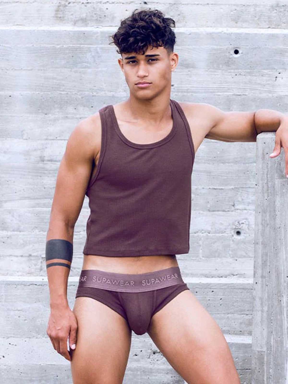 Supawear Tanktop Supawear Ribbed Cropped Singlet Tank Top Peppercorn günstig online kaufen