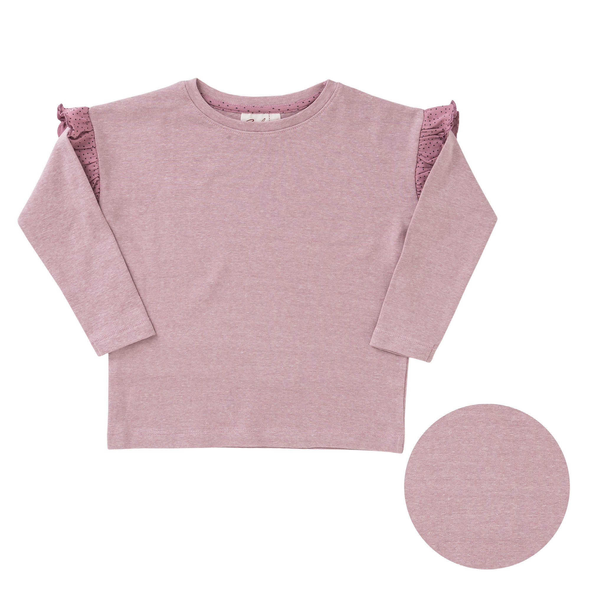 Bio aus Rosa Melange Langarmshirt Baumwolle People in Wear Organic