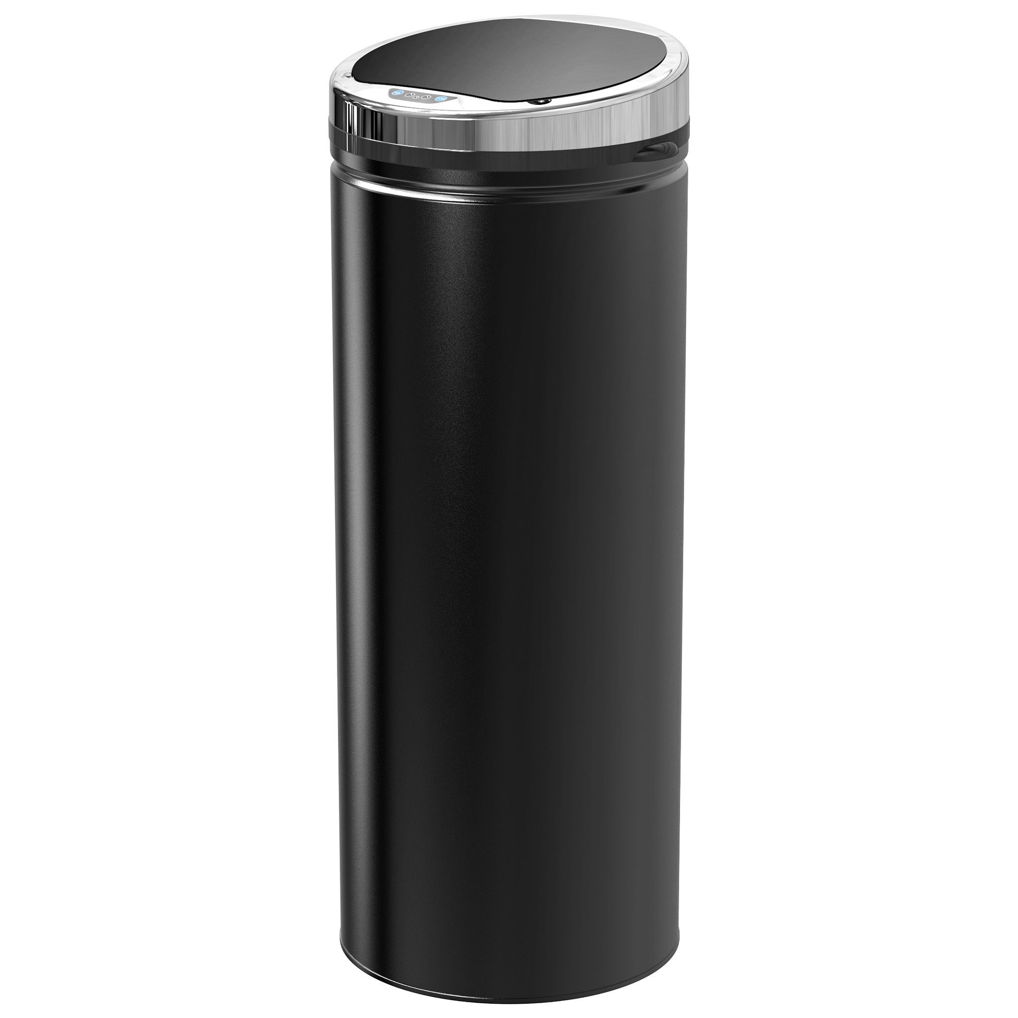 HOMCOM Mülleimer 50L Automatischer Abfalleimer, Edelstahl, Schwarz 30,5 x 30,5 x 81,5 cm