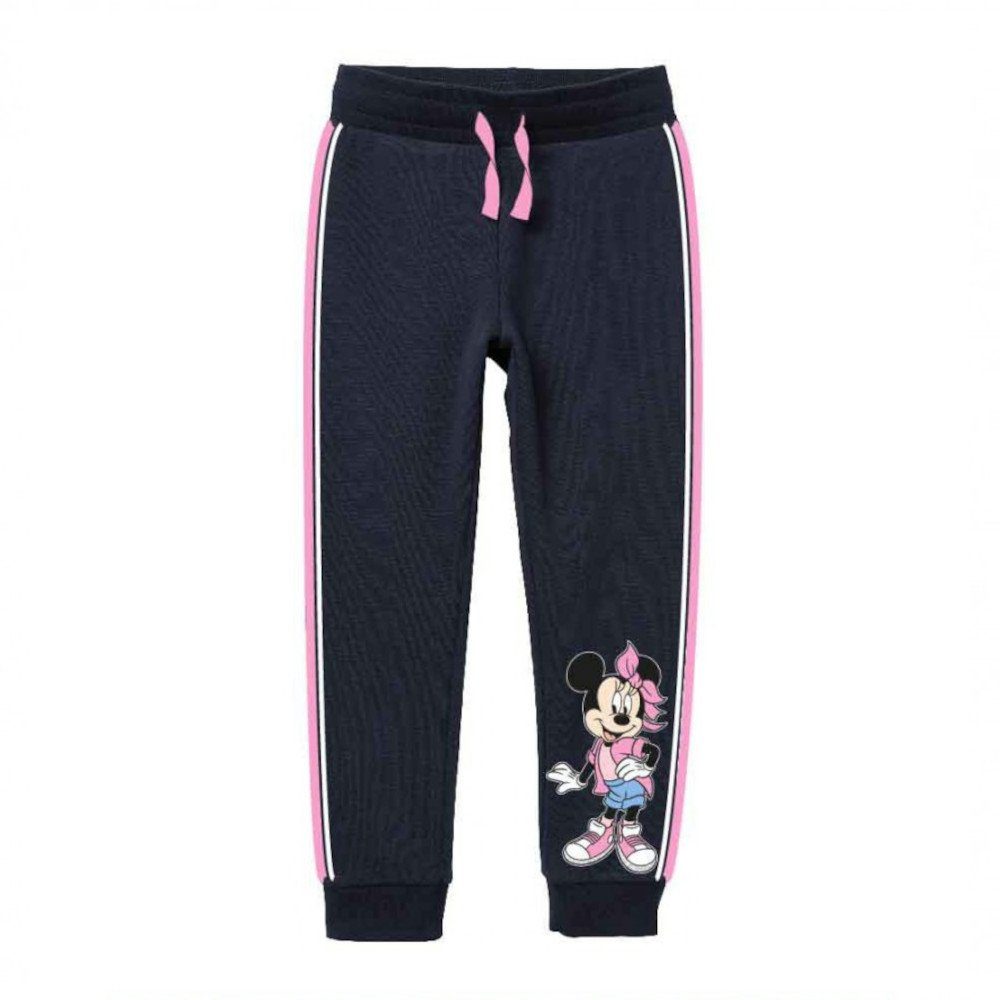 Disney Jogginghose Jogginghose Minnie Maus, blau mit rosa Streifen, Größen 104 bis 134