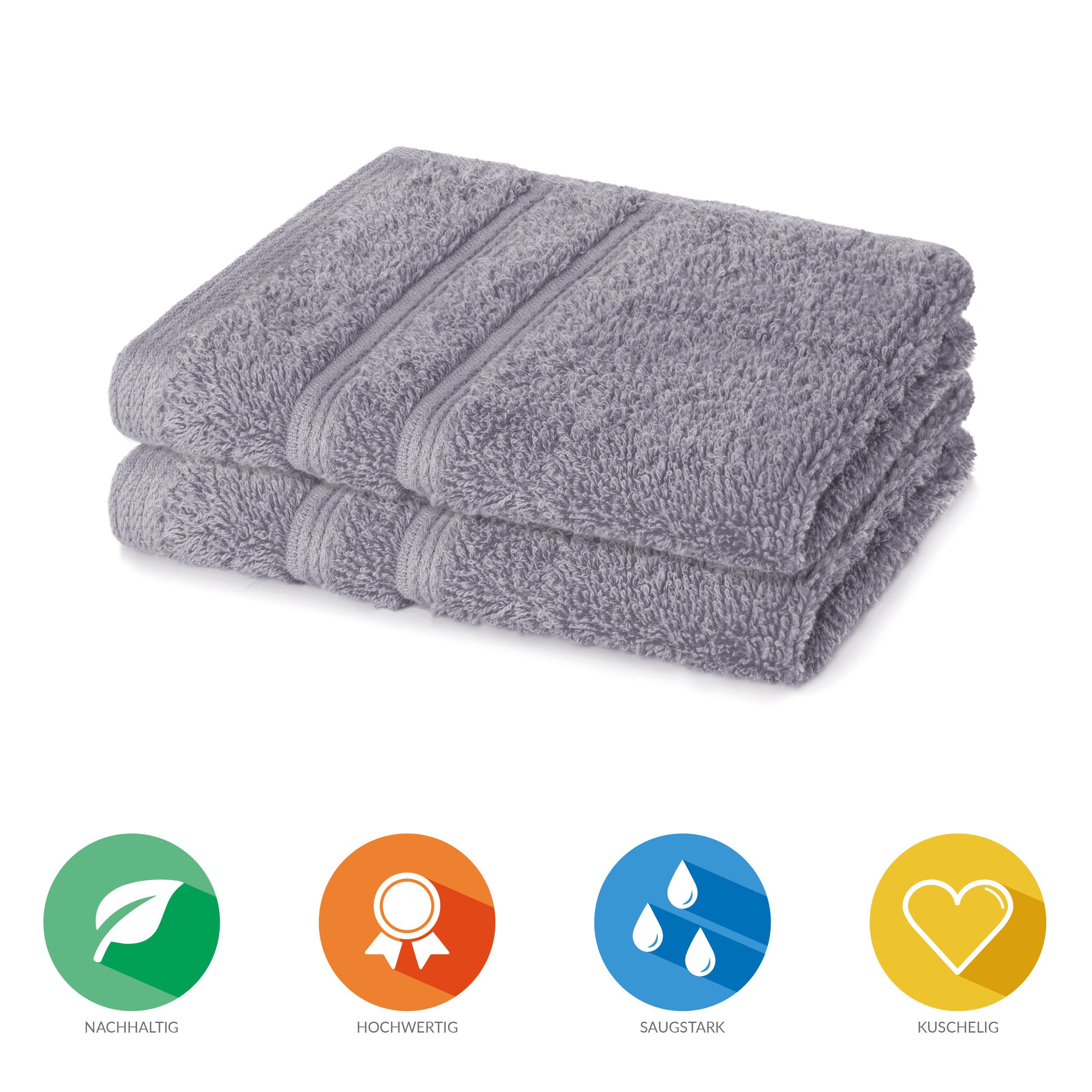 Lavea Seiftuch Bali Seiftücher, Waschlappen Frottee 30x30 cm, Weiches Bio-Baumwollfrottee (Set, 2-St), kleine Handtücher, Handtuch-Set, GOTS-zertifiziert, 500g/m²