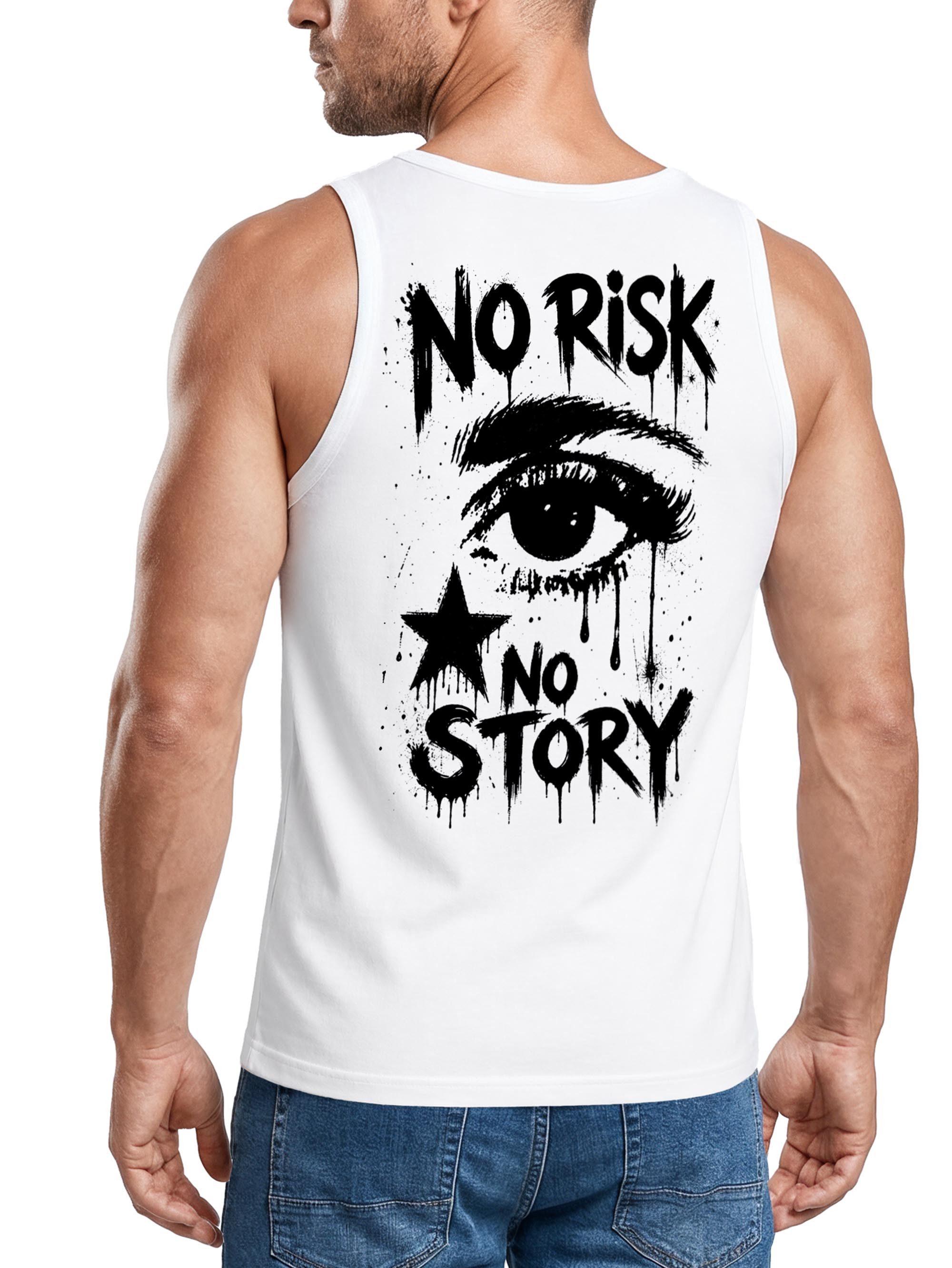 Neverless Tanktop Tanktop Herren mit Grafik-Print - No Risk No Story - Trägershirt mit Print