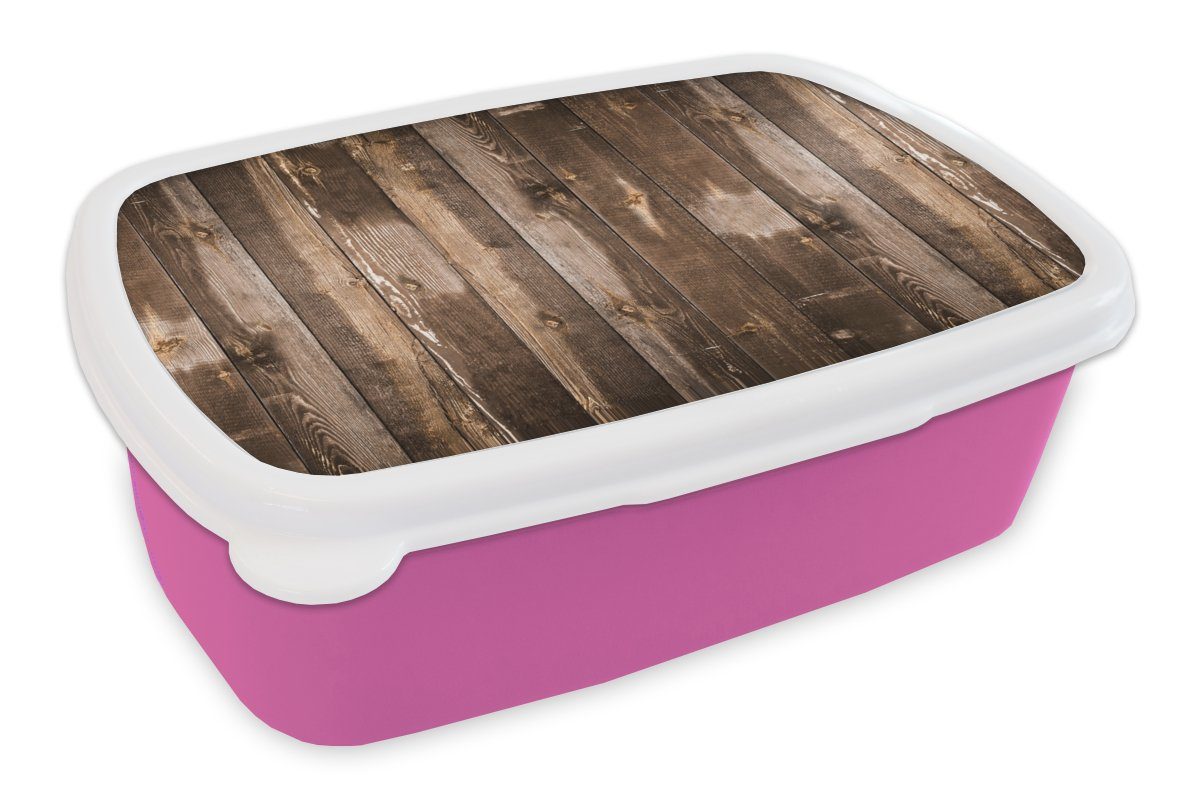 MuchoWow Lunchbox Regale - Holz, Kinder, für rosa Snackbox, Kunststoff (2-tlg), Mädchen, Kunststoff, Brotbox Brotdose Erwachsene