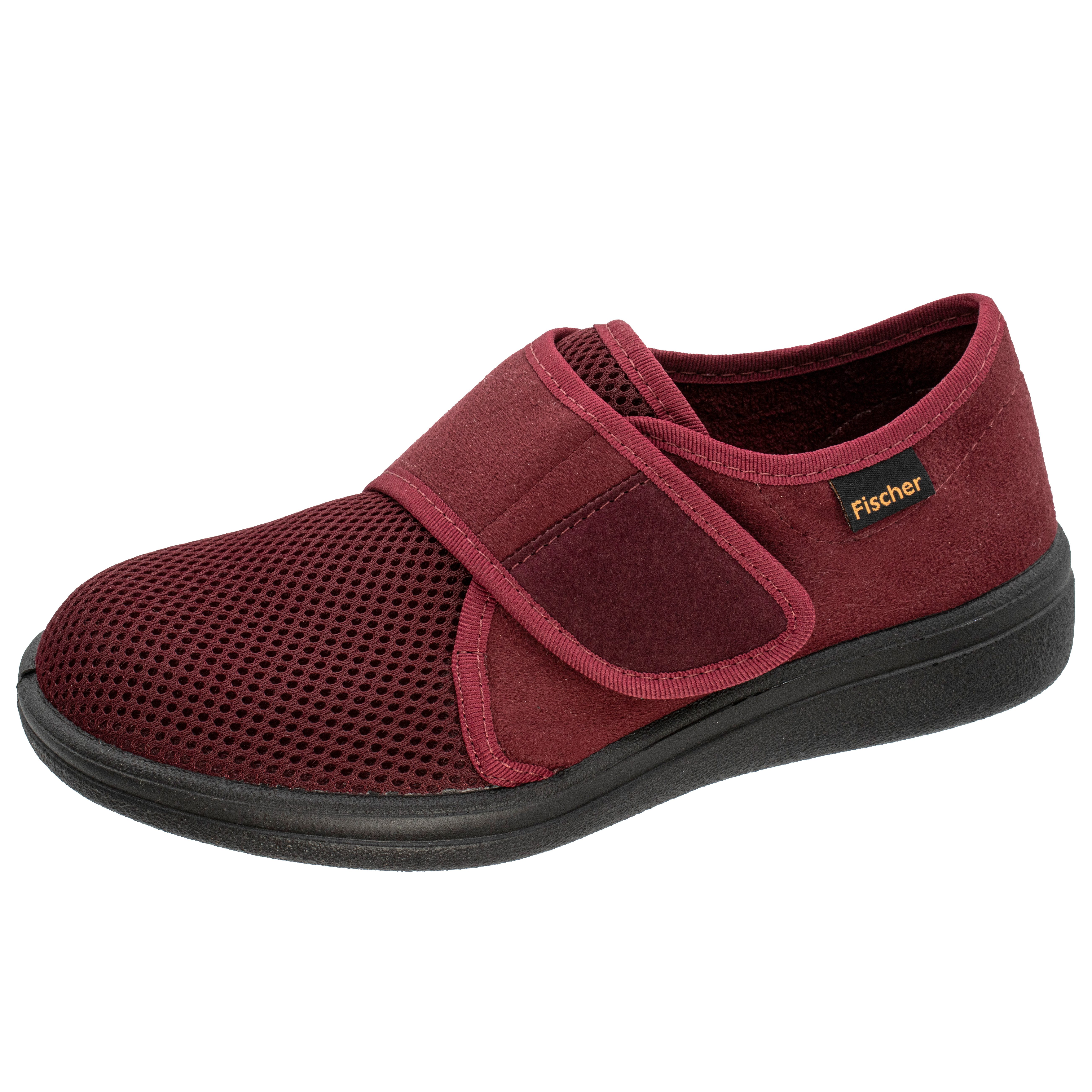Fischer-Markenschuh Bad Wiessee Hausschuh aus Mesh/Velour, Frotteefutter, Einlegesohle herausnehmbar, Weite L
