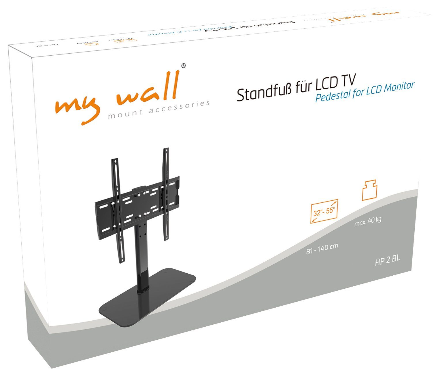 my wall HP2BL Packung, 55 Standfuß LCD (bis TV) TV-Standfuß, 1-teilig, für Zoll