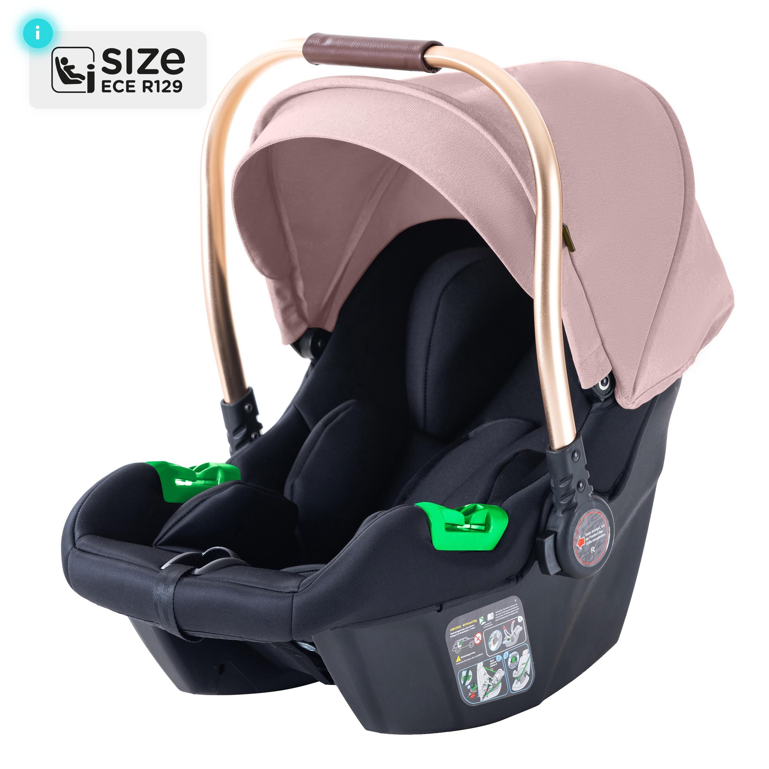 Daliya® Babyschale NEOMOVE i-Size Auto-Kindersitz für Babys – für NEOMOVE Kinderwagen, ab: ab Geburt, bis: 1,5 Jahre, ab: 40 cm, bis: 87 cm, i-Size Kindersitz für Baby, inklusive Lendenkissen