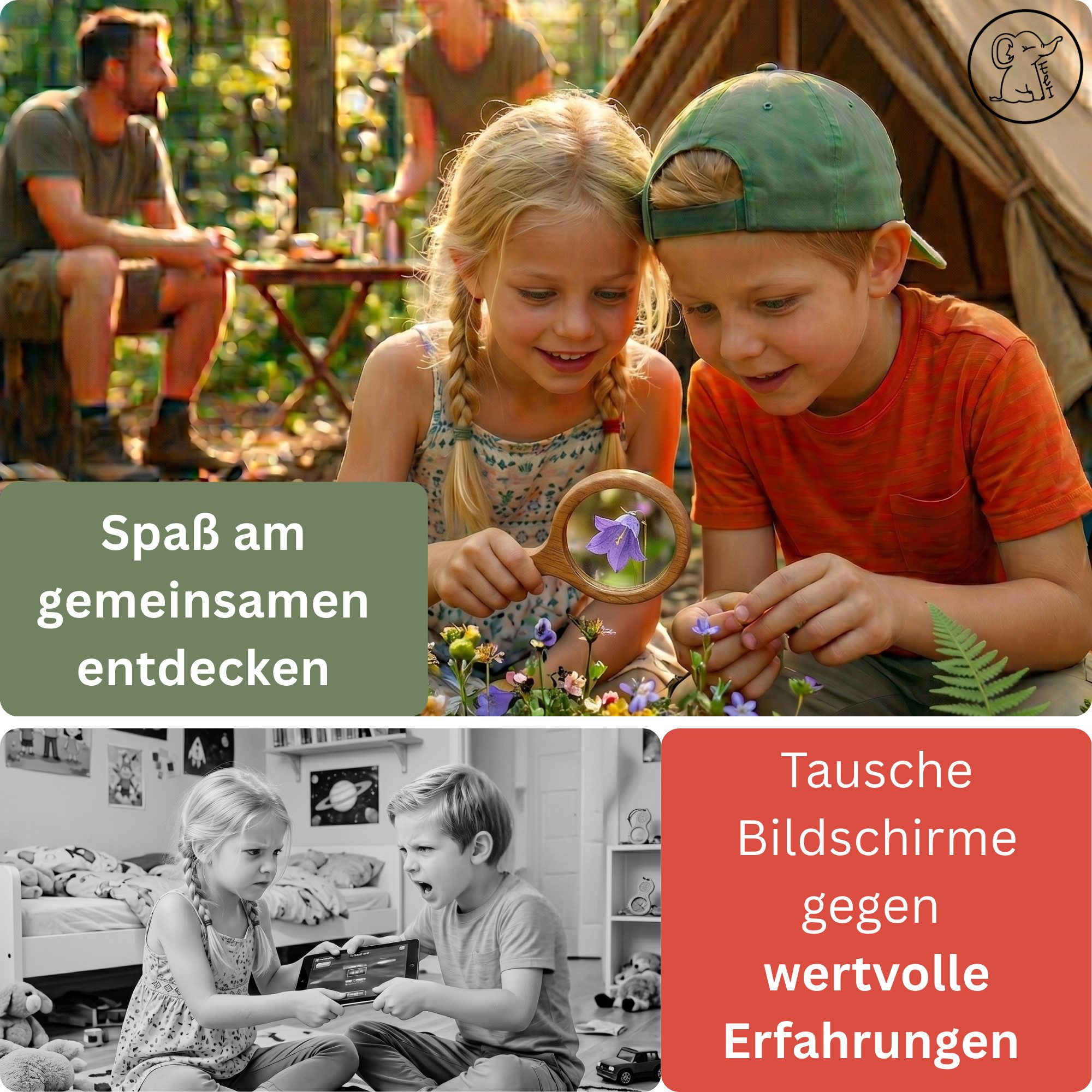Eli Kompass und Lupe - Entdeckerspielzeug - Kinderlupe - Abenteuer fürs Camping, Wandern & Naturforscher - Forscherset für Kinder