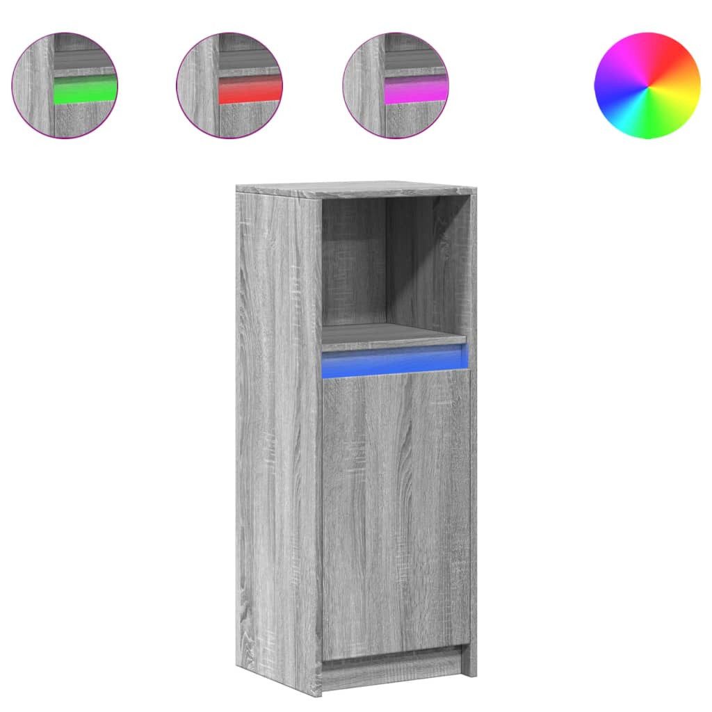 vidaXL Sideboard LED-Sideboard Grau Sonoma 38x34x100 günstig online kaufen
