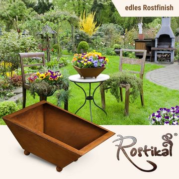 Rostikal Pflanzschale Metall Garten Dekoschale 40 x 40 cm (1 St), echter Rost