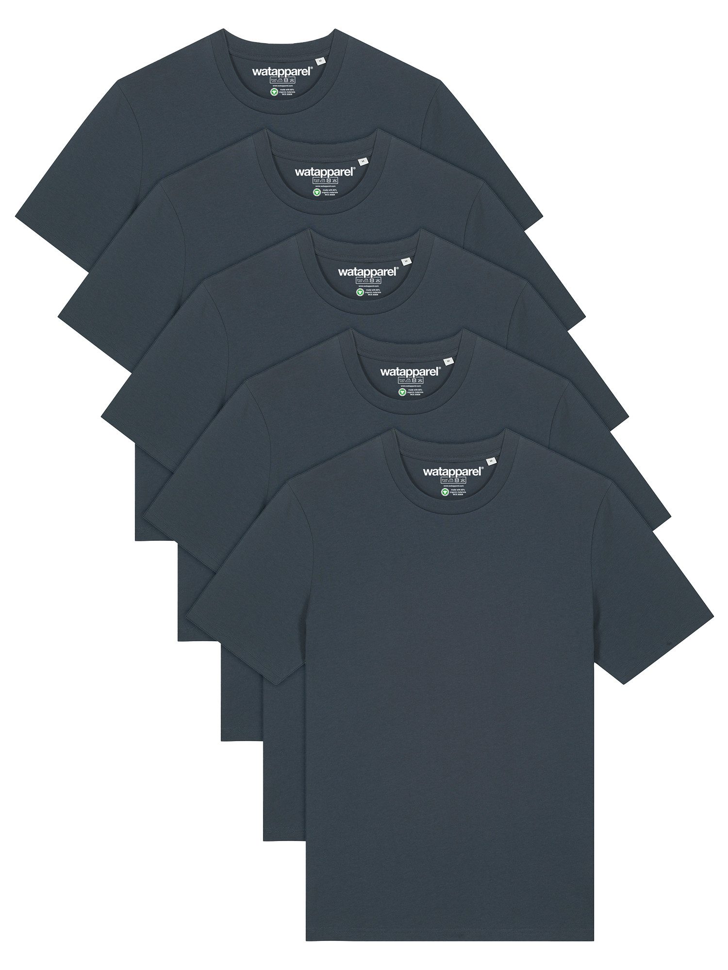 T-Shirt 5er Multipack Bio Basic T-Shirt India Ink Grey