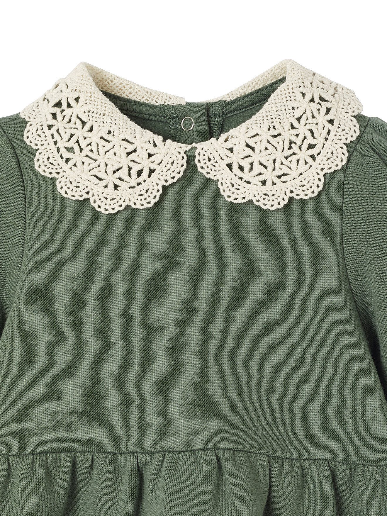 vertbaudet Sweatkleid Mädchen Baby Sweatkleid mit Häkelkragen – Bild 3 von 5