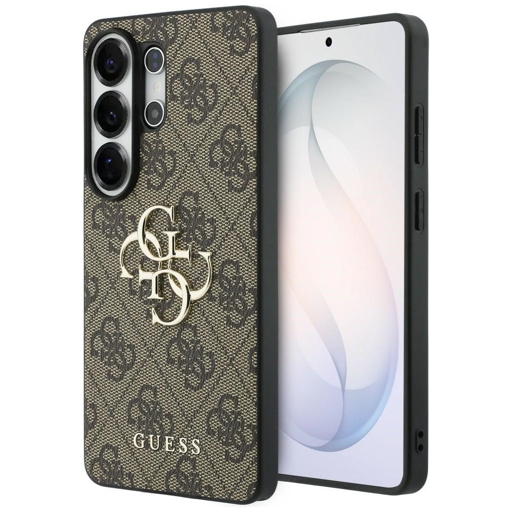 Guess Handyhülle Hülle braun Galaxy S26 Ultra Kunstleder Big Logo goldfarben Metall 6,9 Zoll, Kantenschutz