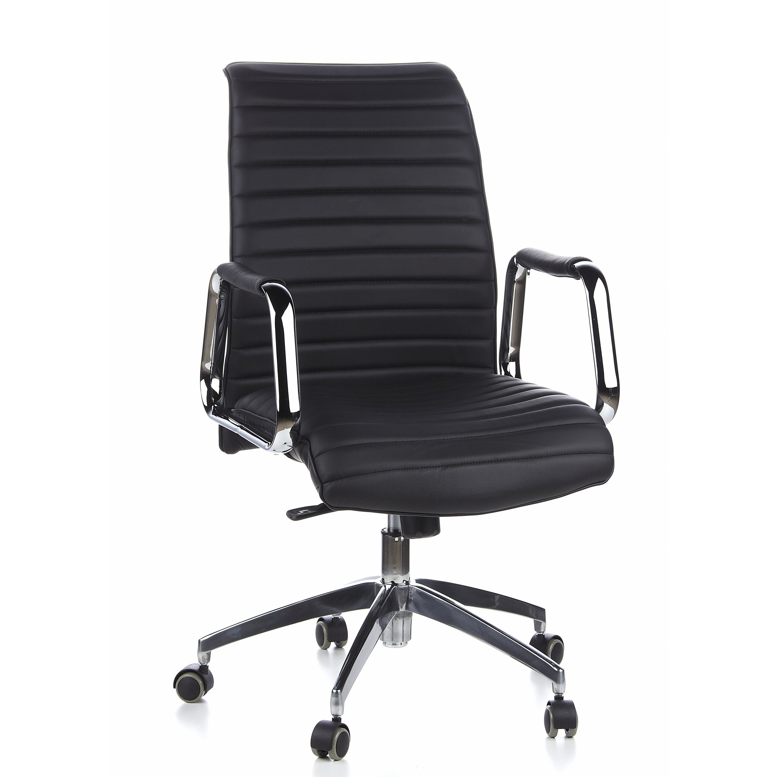 hjh OFFICE Chefsessel Profi Chefsessel Aspera 10 Leder mit Armlehnen, Drehstuhl Bürostuhl ergonomisch