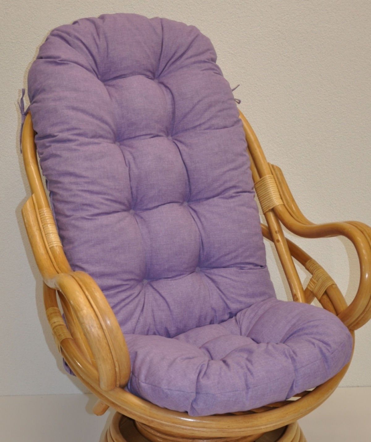 Rattani Sesselauflage Polster für Rattan Schaukelstuhl, Drehsessel L 135 cm, Color violett