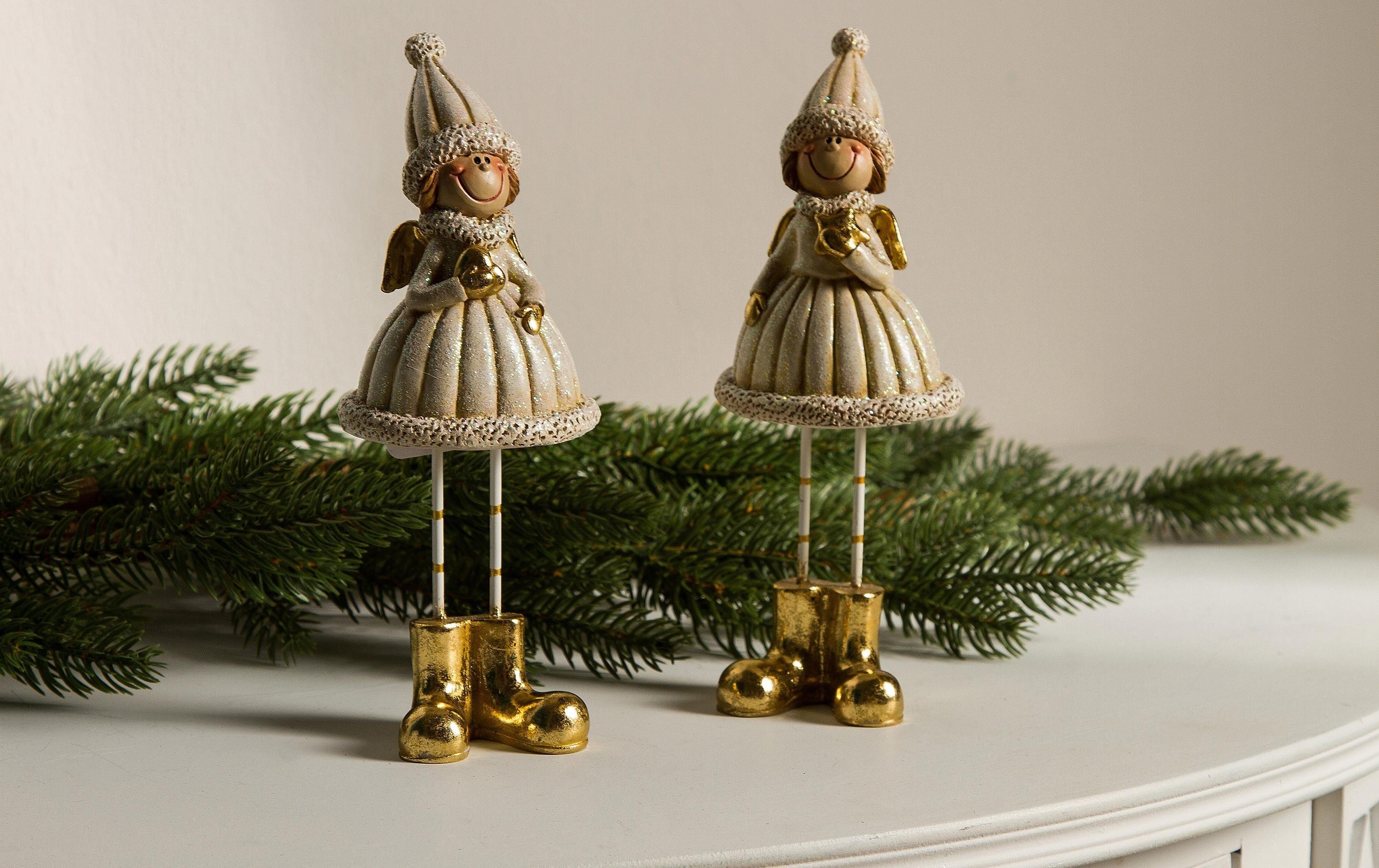 Myflair Möbel & Accessoires Weihnachtsfigur Winterkinder, Weihnachtsdeko (Set, 2 St), Höhe je ca. 18 cm