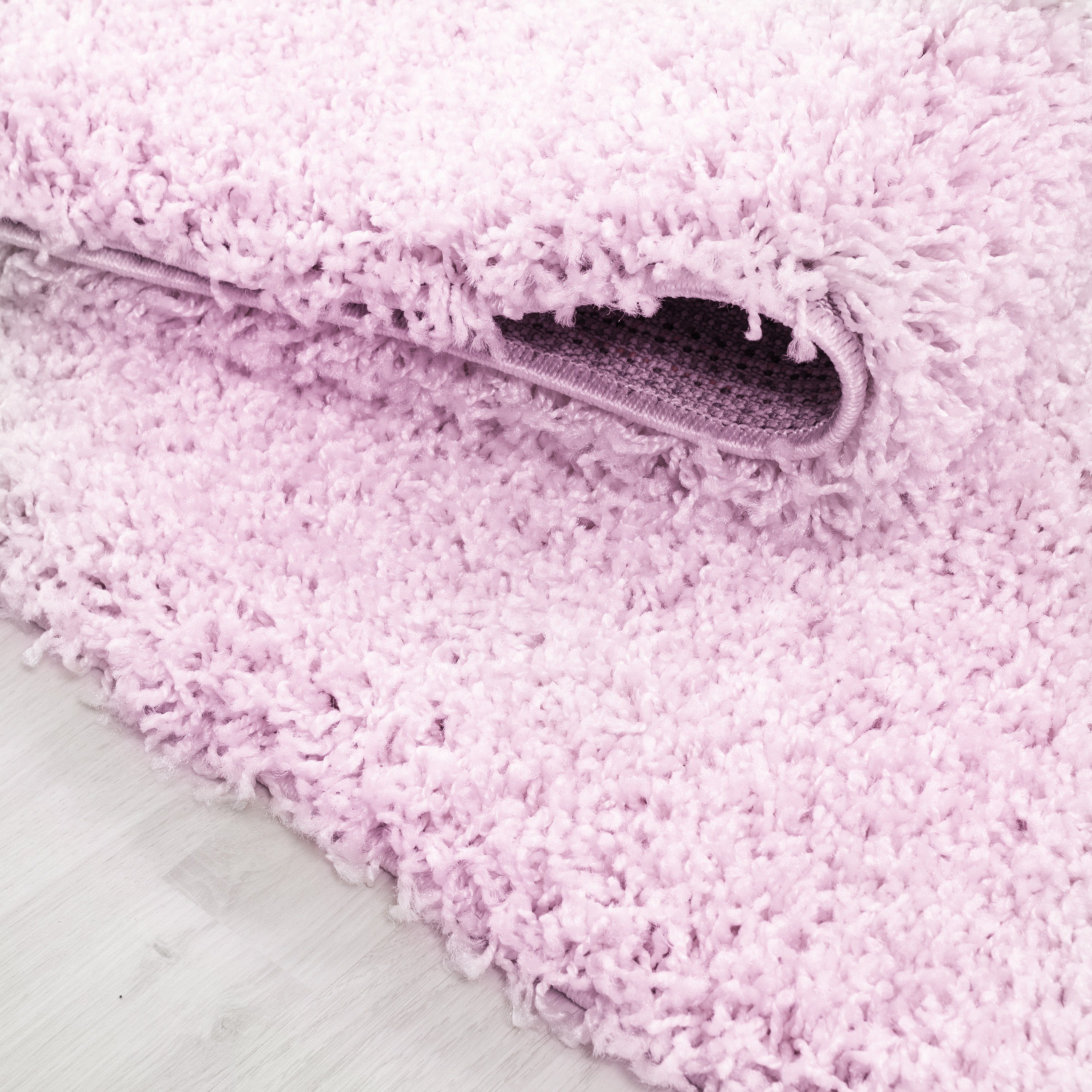 Teppich - Anthrazit mm, Pflegeleicht Einfarbig, Rosa Abstrakt Rund, Wohnzimmer HomebyHome, Design Unicolor Teppich Modern Höhe: 30 Kurzflor