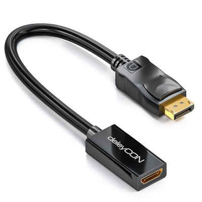 deleyCON deleyCON DisplayPort zu HDMI Adapter FullHD + Audio - DP Stecker auf Video-Kabel