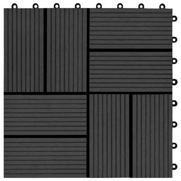 vidaXL Terrassendielen Terrassenfliesen 11 Stück WPC 30 x 30 cm 1 qm Schwarz, BxL: je 0x0 cm