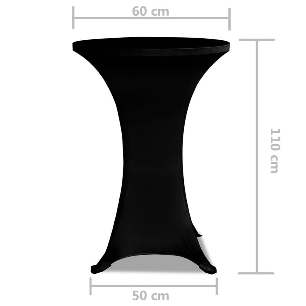Tischhusse schwarz, 2 x Ø60 vidaXL cm Stretchhusse Stehtisch für Hussen-Set