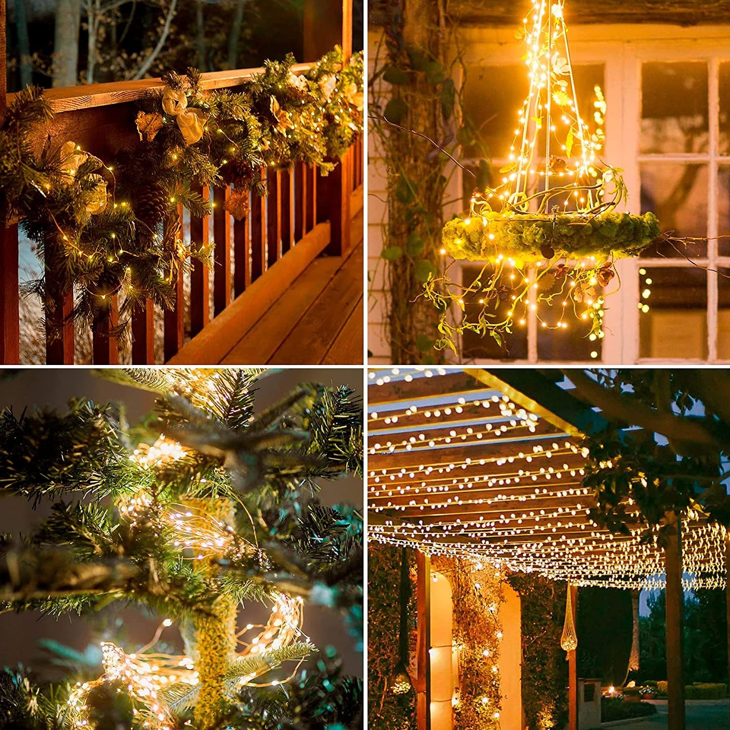 Lichter, Geeignet Kupferdraht Dedom 7/12 Lampe, M warmweiß Solar-Lichterketten, LED Party Garten, LED 50/100 Solarleuchte Hochzeit, für Baum,