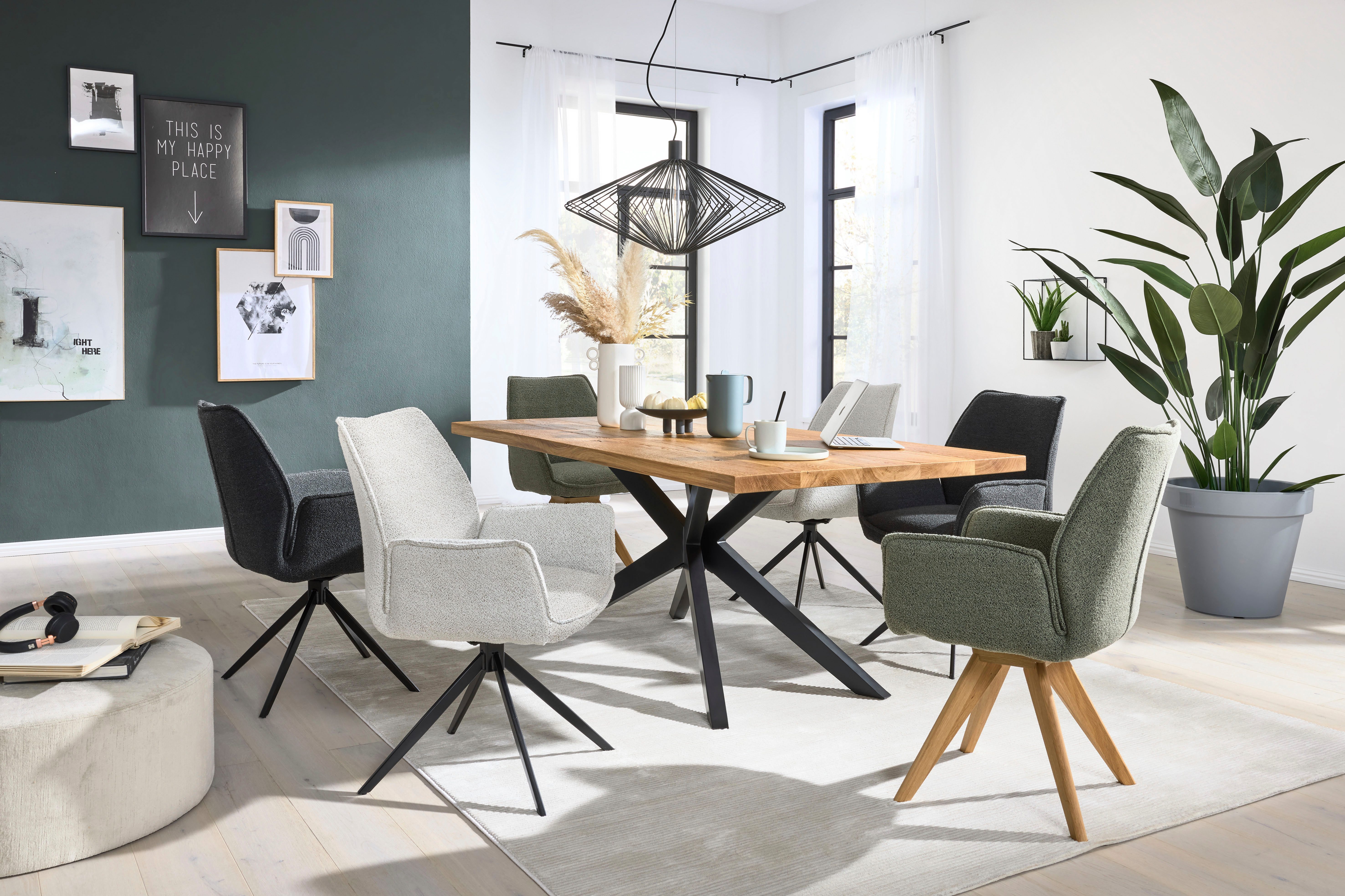 Musterring Esszimmerstuhl Tiama (Set, 2 St), Stativgestell aus Eisen schwar günstig online kaufen