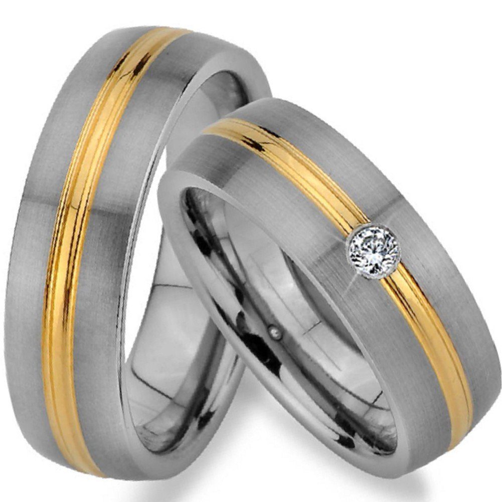 Trauringe123 Trauring WOLFRAM TRAURINGE RINGE mit GOLD Platierung Hochzeitsringe Verlobungsringe Trauringe Eheringe Partnerringe, JW15