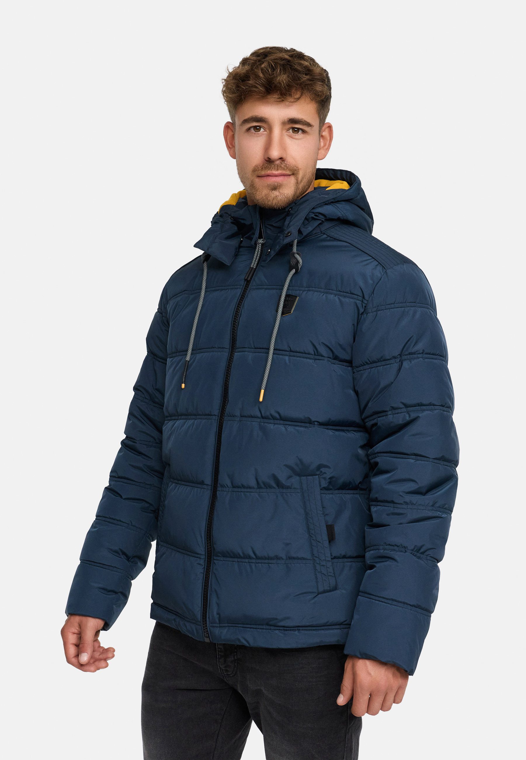 Indicode Winterjacke Herren INCoolios Jacke Winter Herrenjacke Warme Herren Steppjacke mit Kapuze