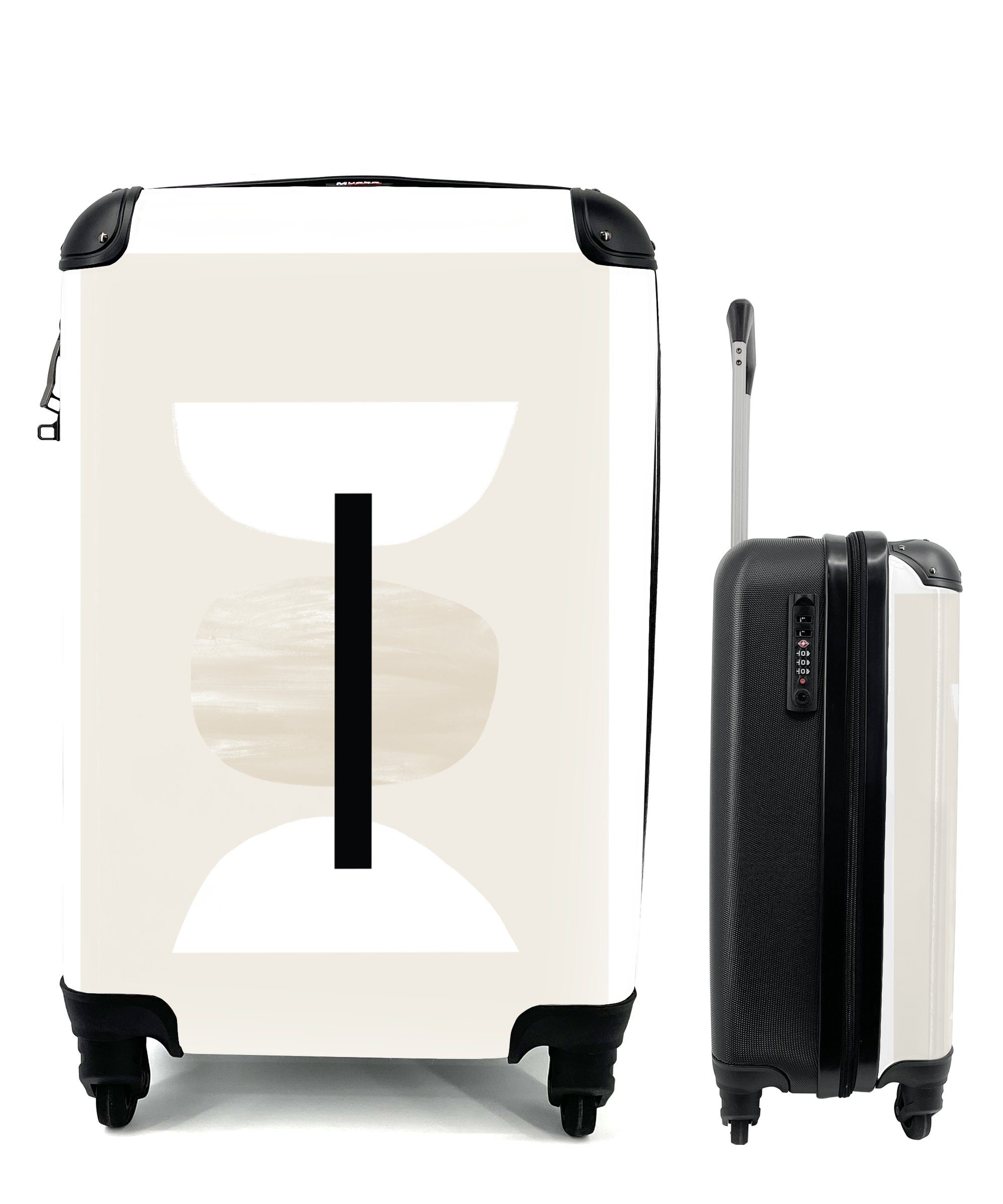 MuchoWow Handgepäckkoffer Abstrakt - Geometrische Formen - Pastell, 4 Rollen, Reisetasche mit rollen, Handgepäck für Ferien, Trolley, Reisekoffer