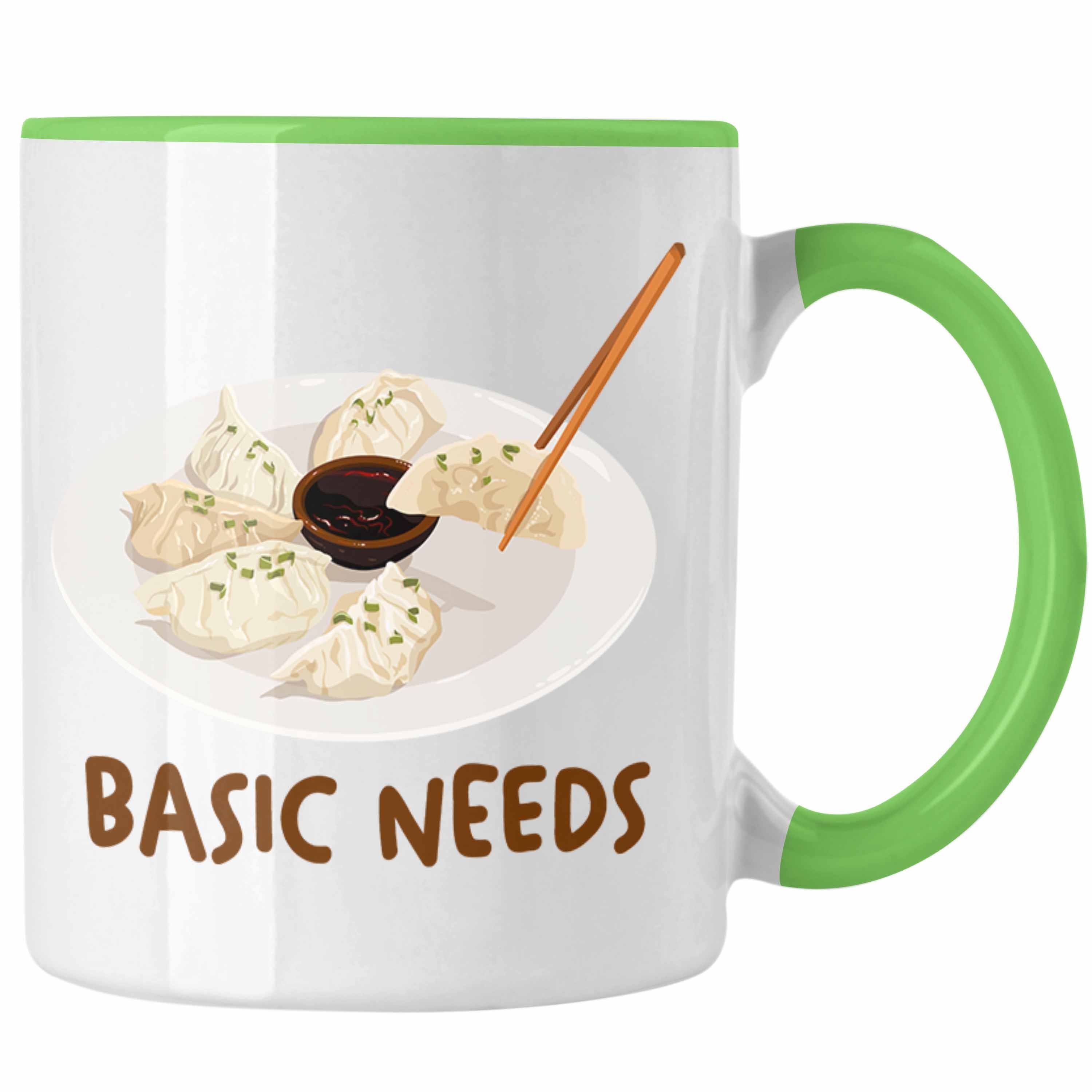Trendation Tasse Trendation - Dumpling Tasse Geschenk Gyozas Asiatisch Sushi Liebhaber Geschenkidee Basic Needs Grün