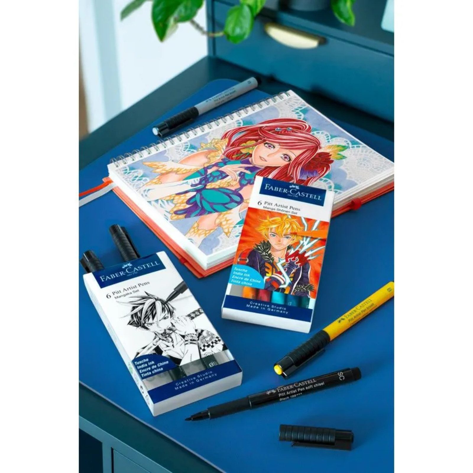 Faber-Castell Künstlerstift Faber-Castell Pitt Artist Pen Tintenschreiber - Manga Shônen - 6er