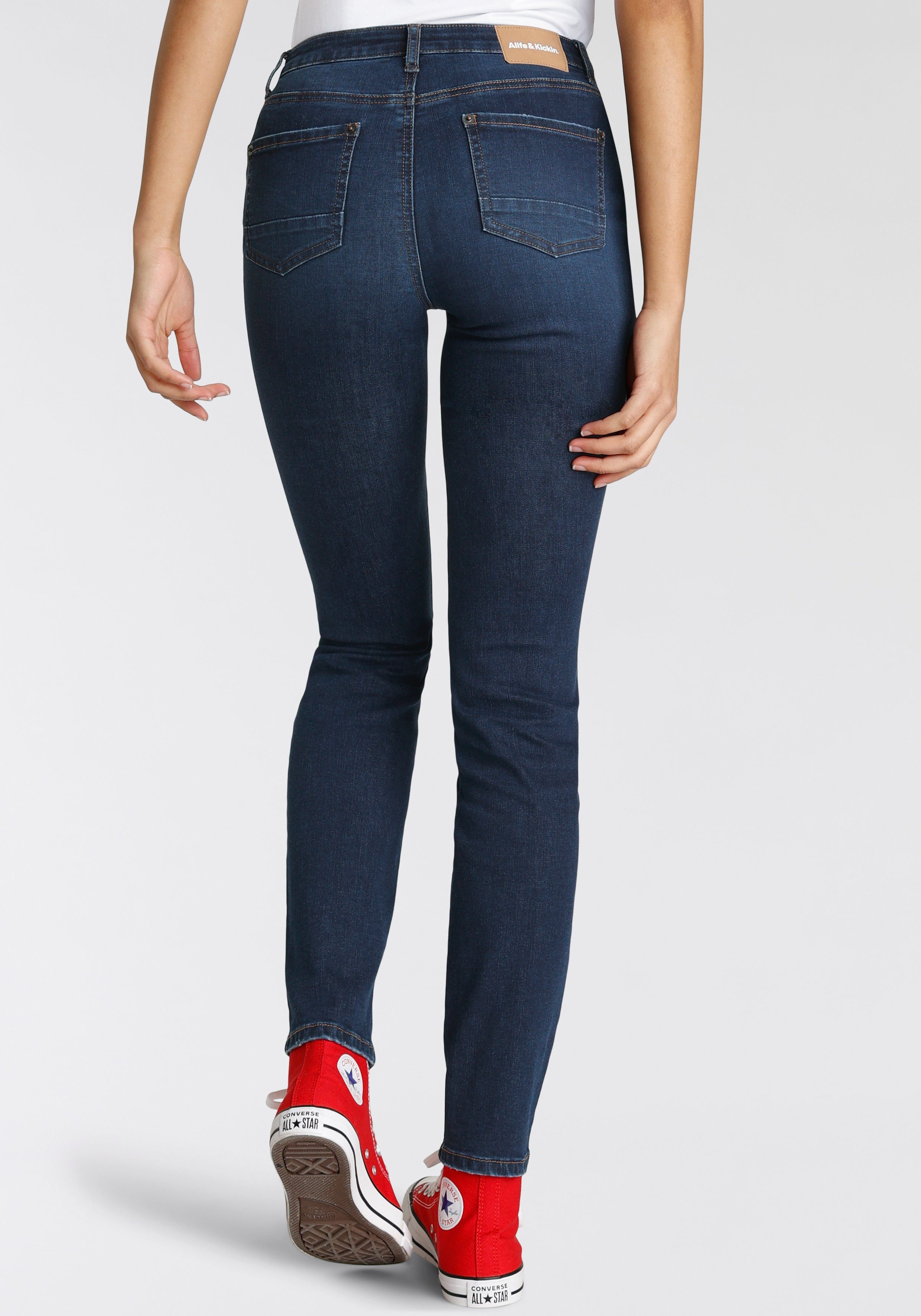 KOLLEKTION used blue NEUE NolaAK Slim-Fit & dark High-waist-Jeans Kickin Alife