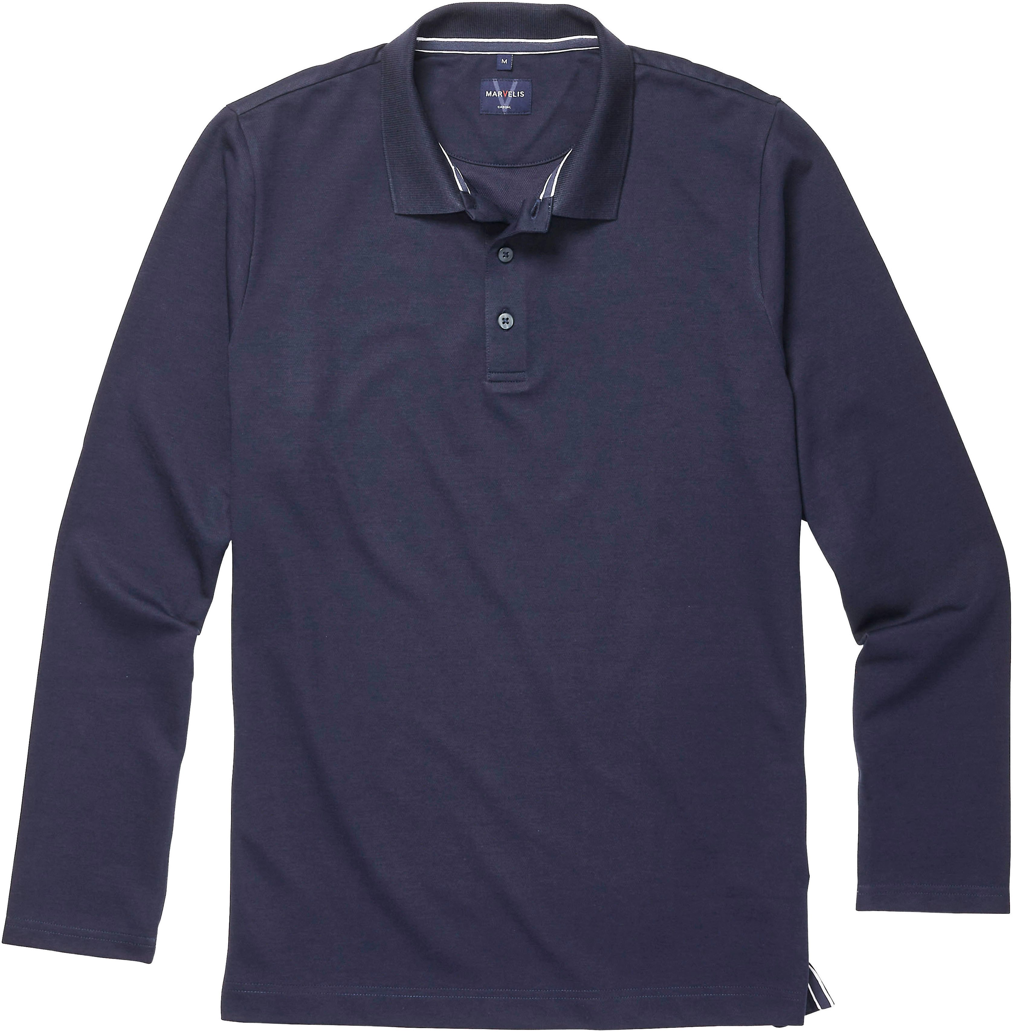 MARVELIS Langarm-Poloshirt