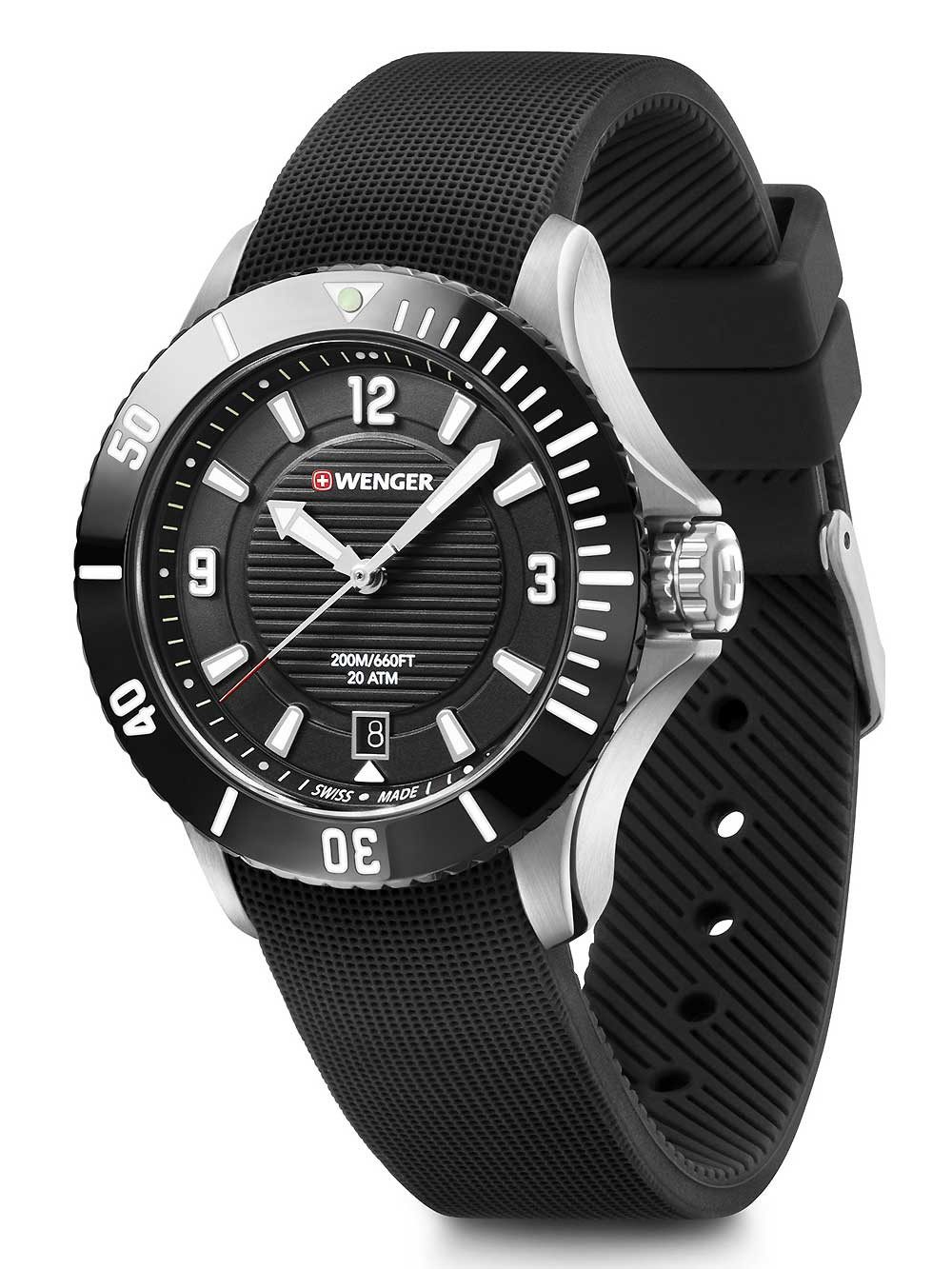 Wenger Quarzuhr Wenger 01.0621.110 Seaforce Damenuhr Taucheruhr 36mm 20 ATM Wenger 01.0621.110 Seaforce Damenuhr Taucheruhr 36mm 20 ATM