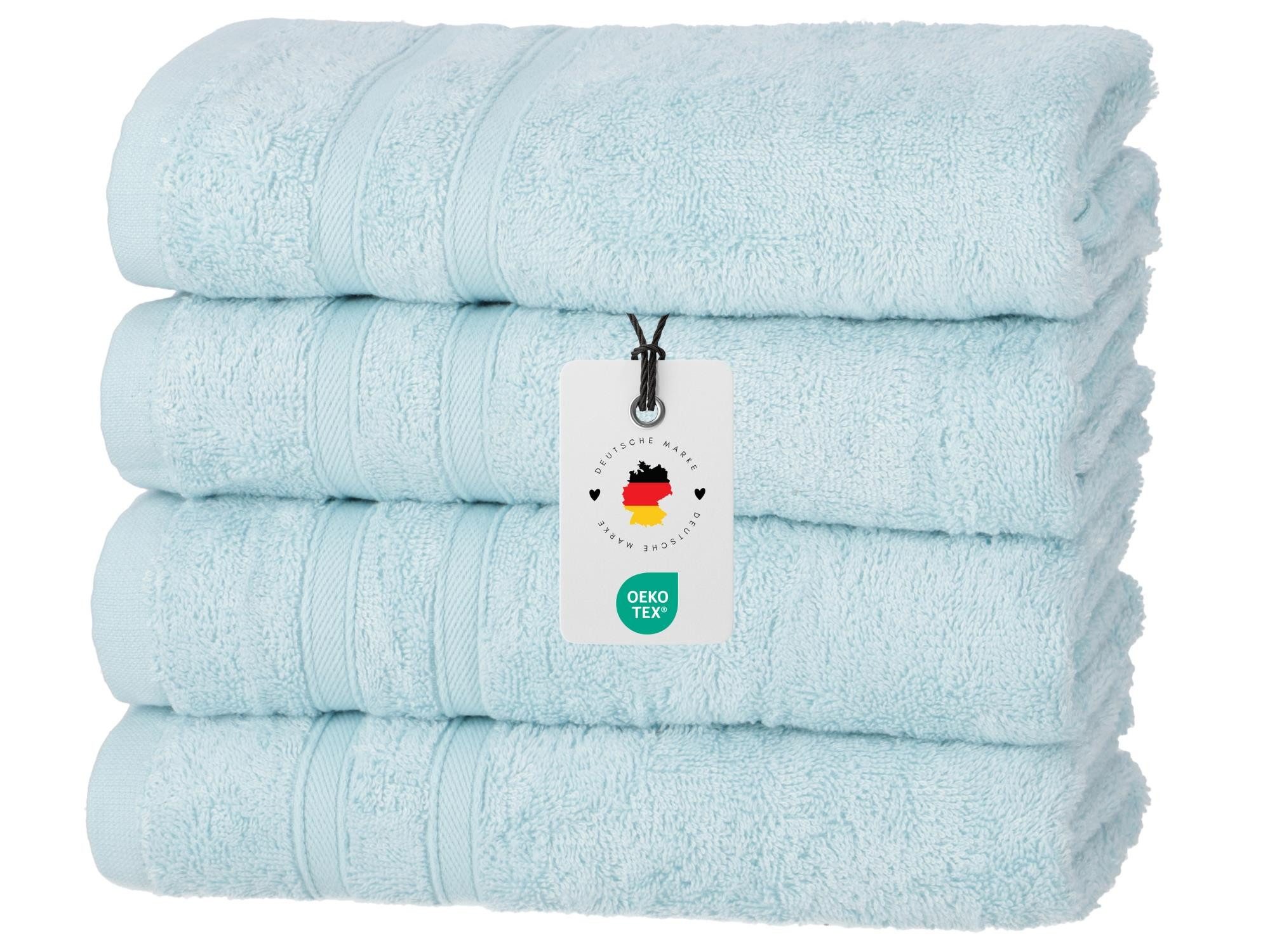 Carpe Sonno Handtuch Set Gästetuch Handtuch Duschtuch Saunahandtuch 30x50 50x100 70x140 70x200, Frottier (Spar-Set, 4-St), Handtücher 50x100 cm - 450g/m2, Frottee Aqua