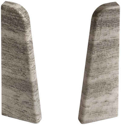 EGGER Sockelleisten-Endstücke »Eiche grau«, L: 0,85 cm, H: 5,85 cm, zur einfachen Montage von 60mm Laminat Fußleisten