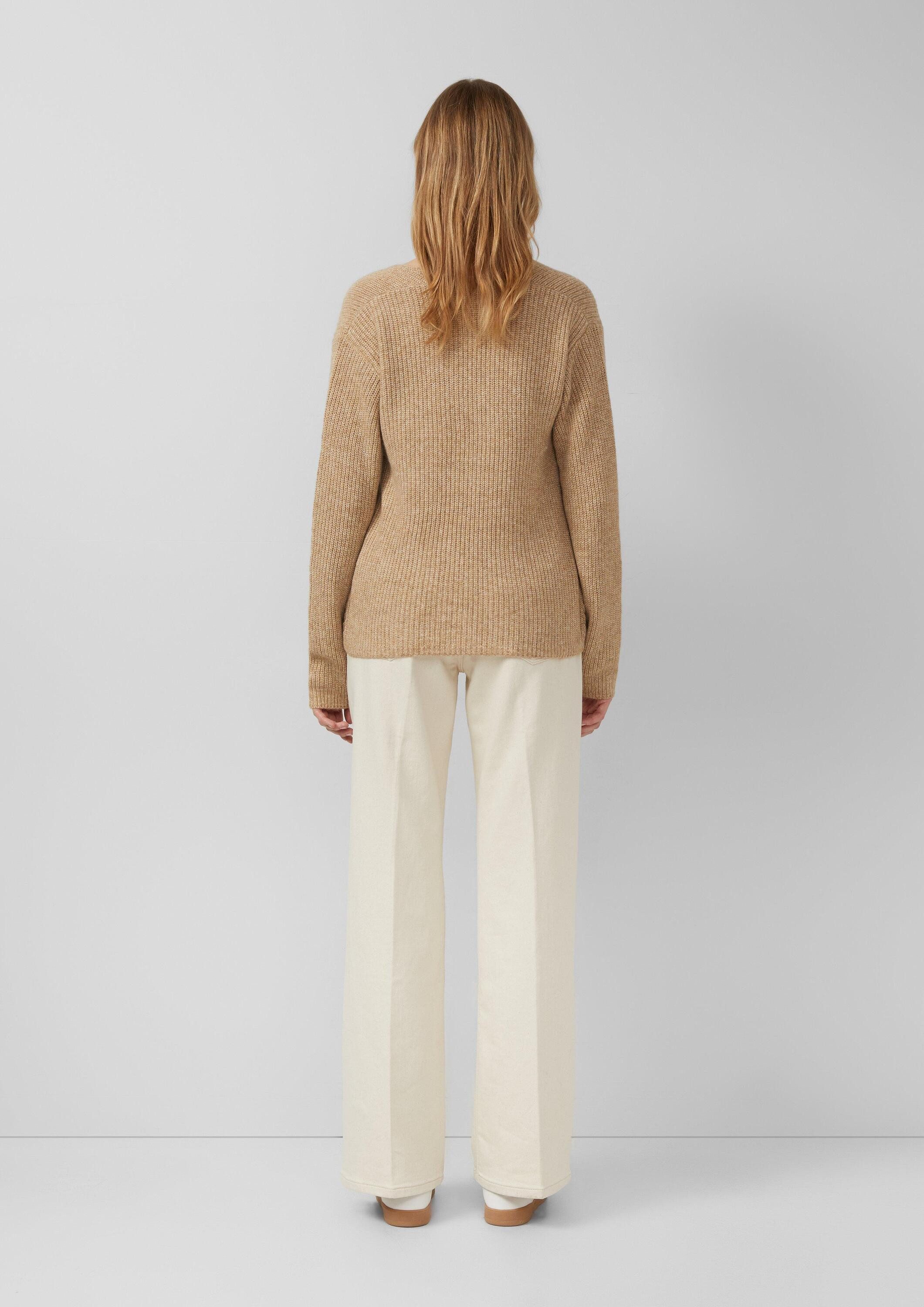 s.Oliver Longpullover Strickpullover Weicher Strickpullover im Relaxed Fit mit V-Ausschnitt