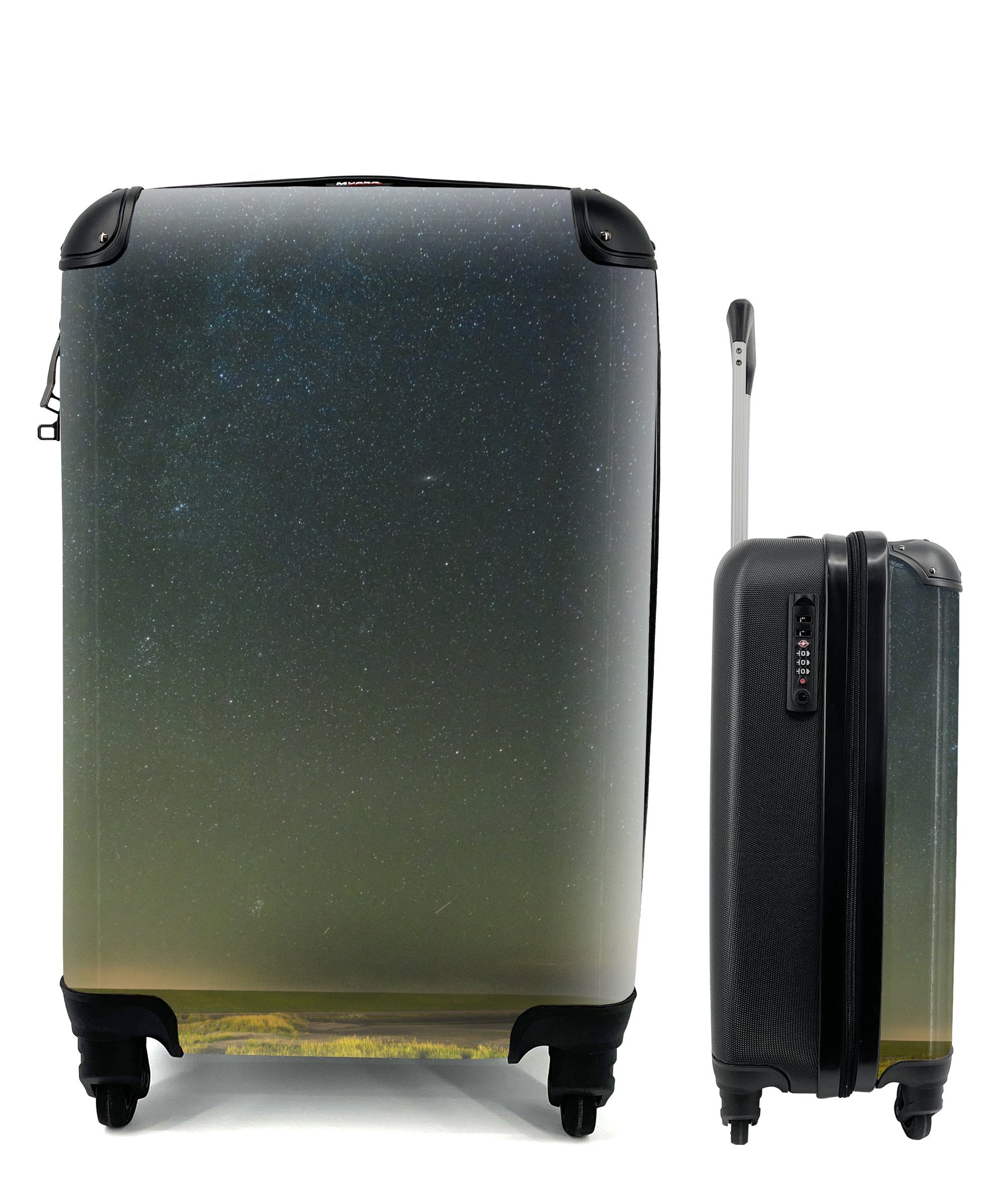 Natur Reisekoffer MuchoWow Trolley, Sternenhimmel, für rollen, Handgepäck mit 4 Handgepäckkoffer Reisetasche und Rollen, Amelands ein Ferien,