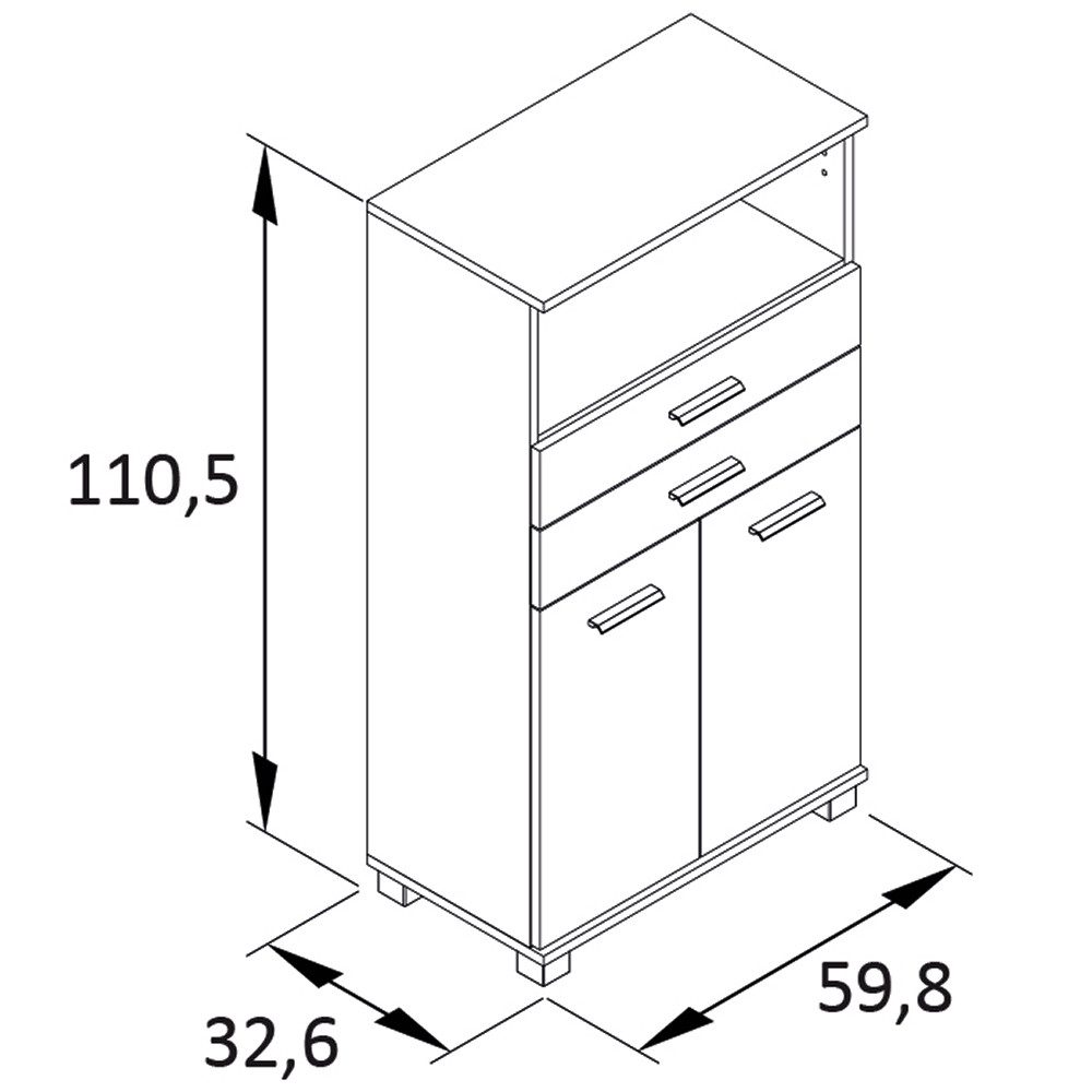 Lomadox Midischrank PROVIDENCE-80 in anthrazit, 60cm günstig online kaufen