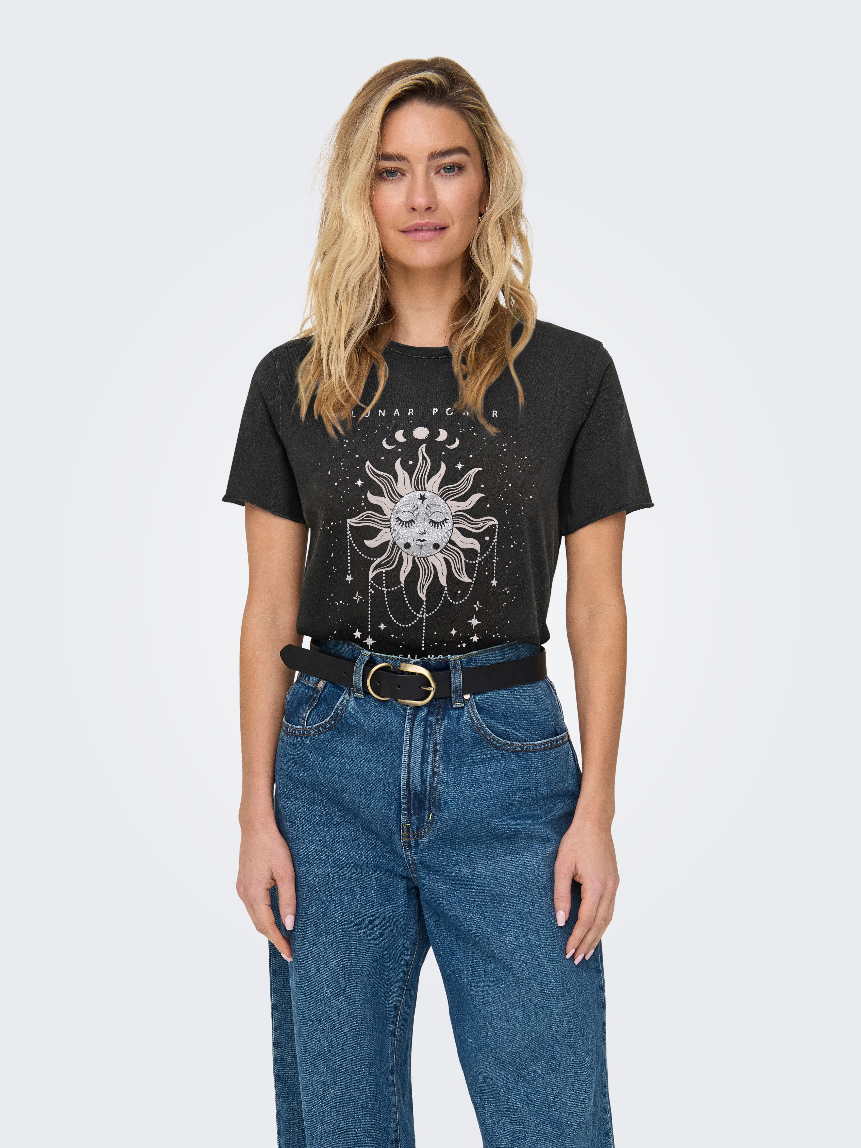 ONLY Rundhalsshirt ONLLUCY REG S/S TOP JRS NOOS unterschiedlich bedruckt günstig online kaufen